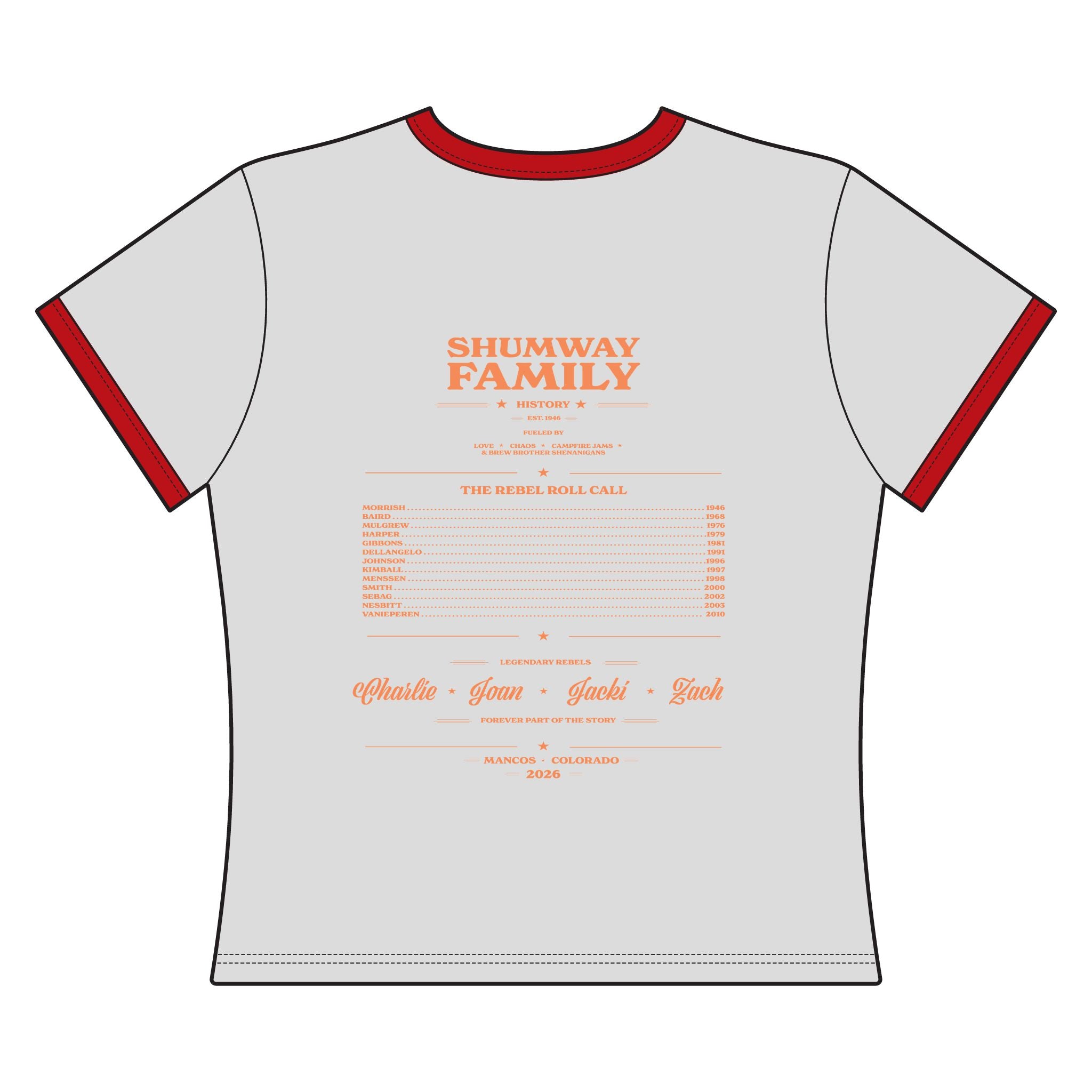 Shumway Family Rebellion poster art Ringer Tee | Tornado concert graphic tee