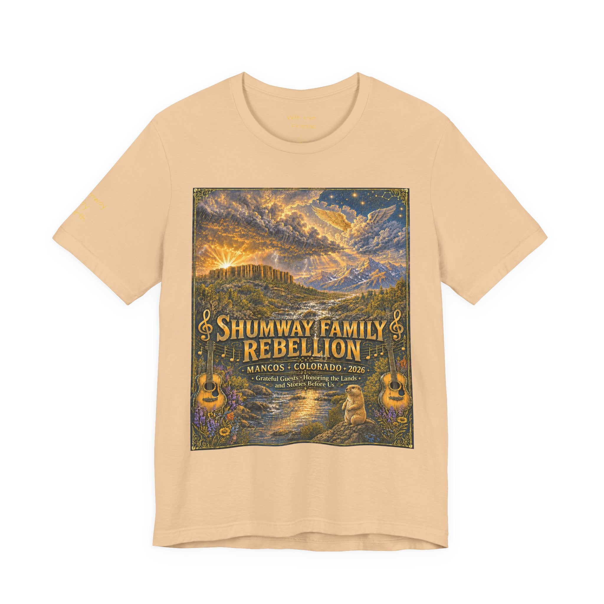 Shumway by Birth Family Rebellion tour tee | Concert Poster T-shirt, Acoustic Folk Design