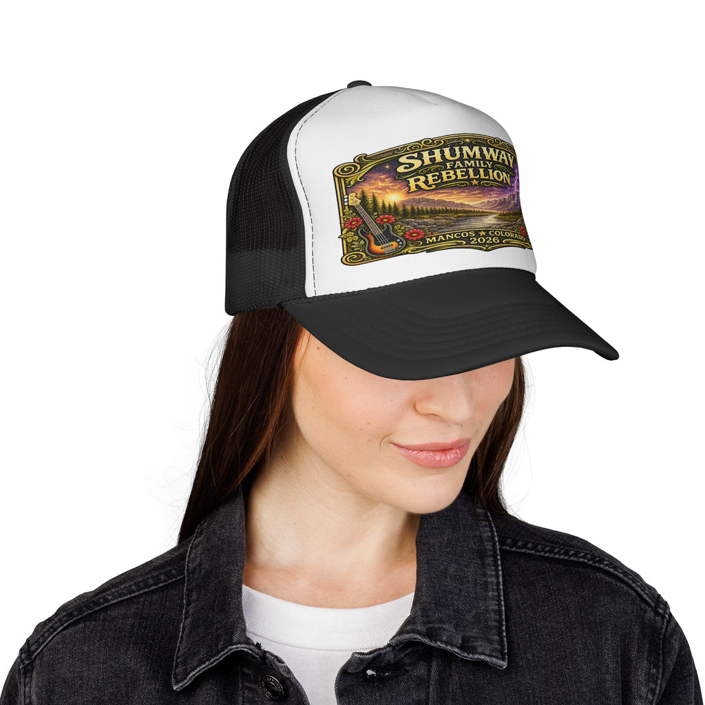 Shumway Family Rebellion concert poster Trucker Hat | Pagosa Springs Colorado music design