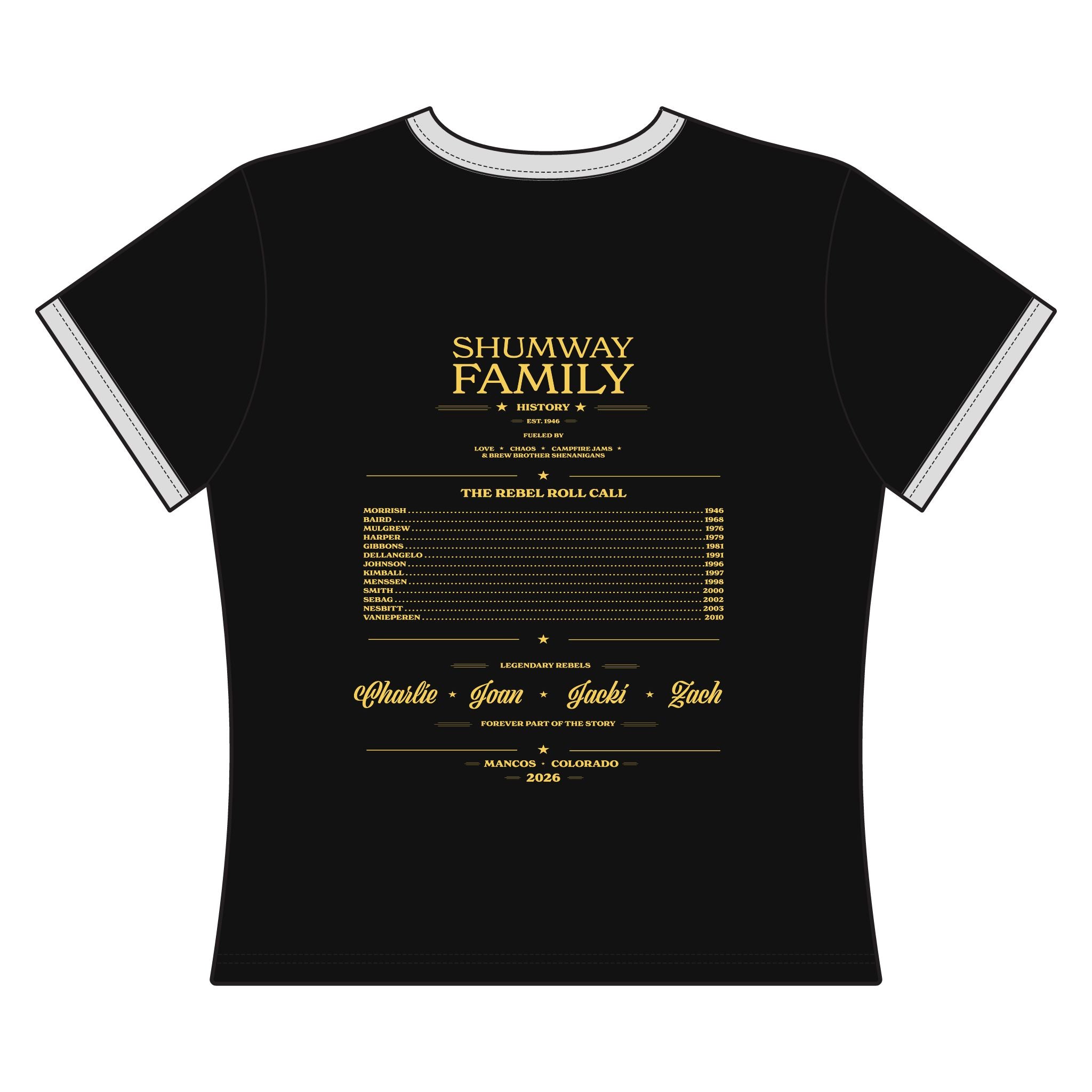 Shumway Family Rebellion poster art Ringer Tee | Tornado concert graphic tee