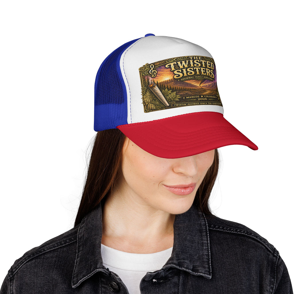 Twister Sister Shumway Family Rebellion concert poster Trucker Hat | Pagosa Springs Colorado music design