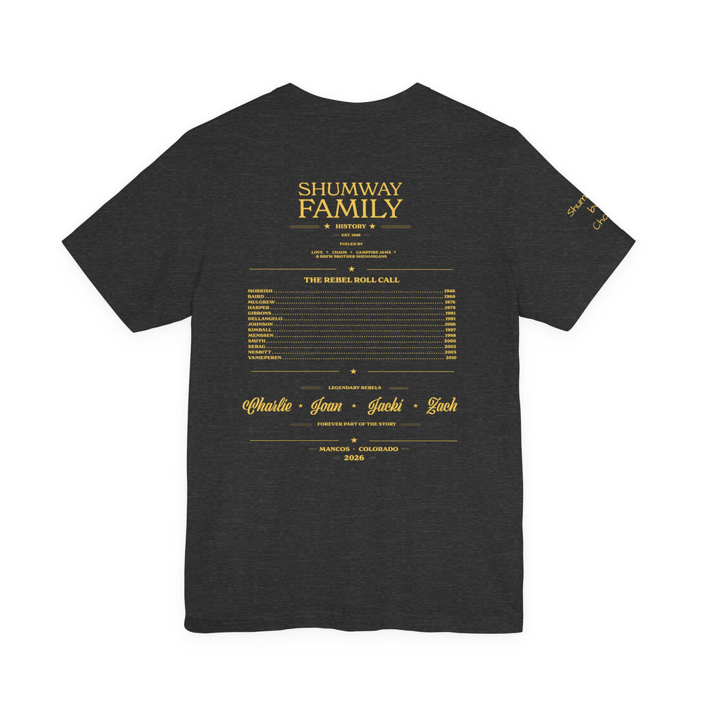 Shumway by Choice Family Rebellion tour tee | Concert Poster T-shirt, Acoustic Folk Design