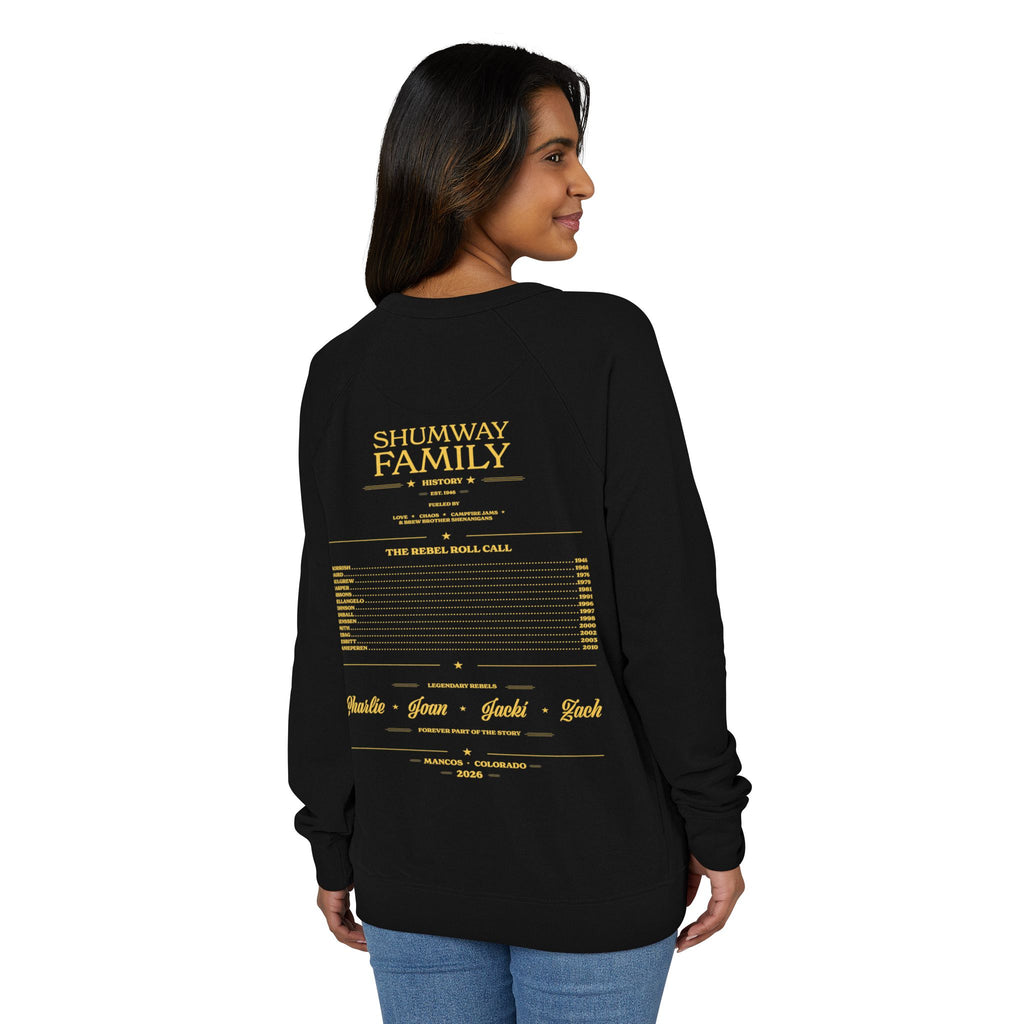 Shumway Family Rebellion Crewneck Sweater | Mountain Lake Concert Poster Design