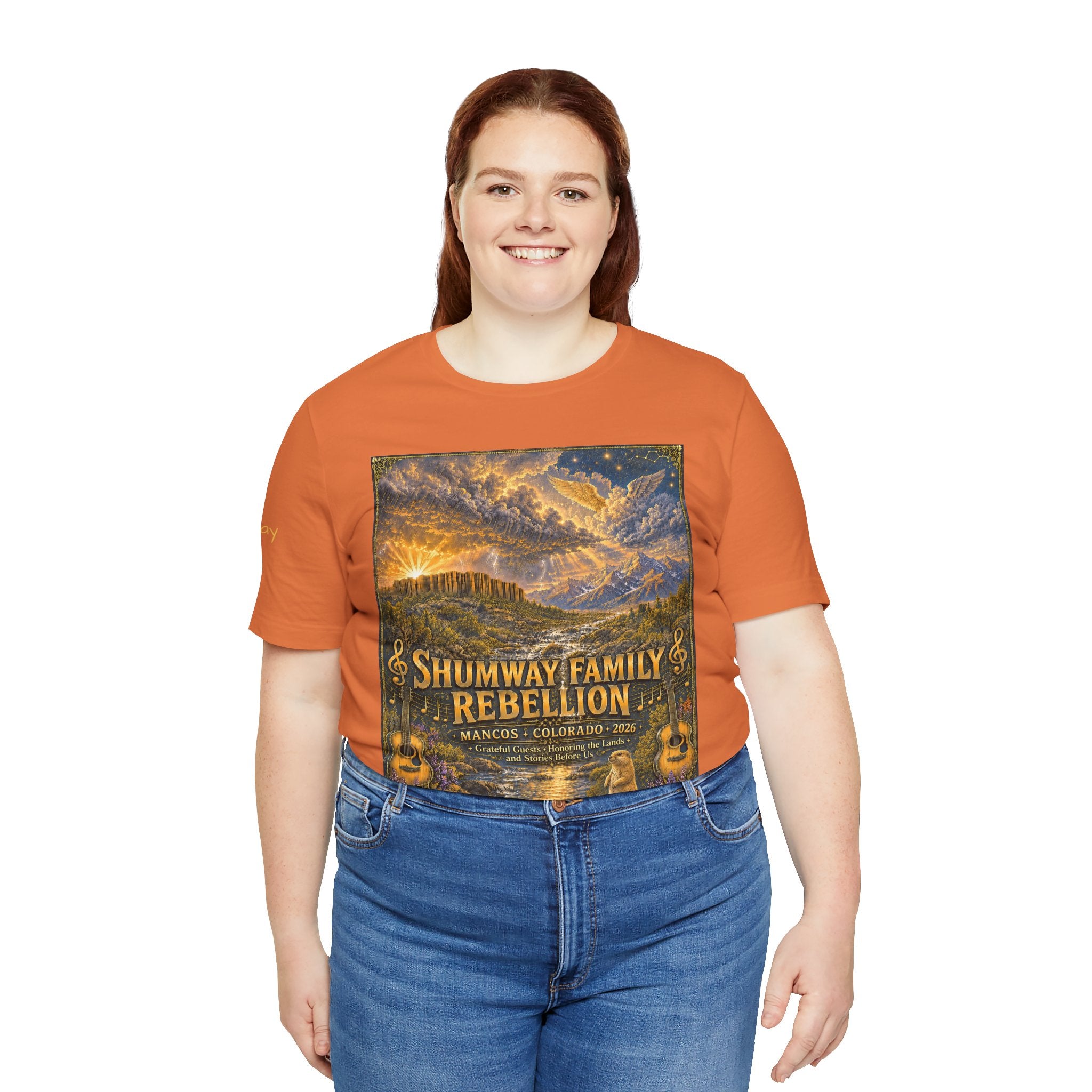 Shumway by Birth Family Rebellion tour tee | Concert Poster T-shirt, Acoustic Folk Design