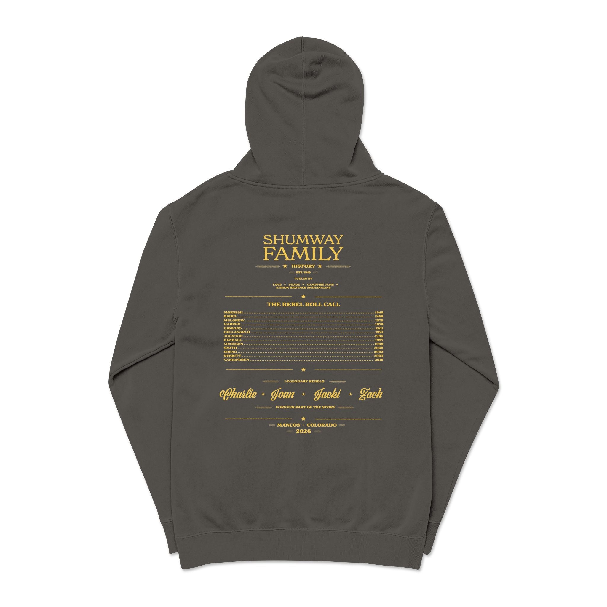 Honorary Shumway Mountain Lake Sunset hoodie | Vintage Landscape, Script Sleeve