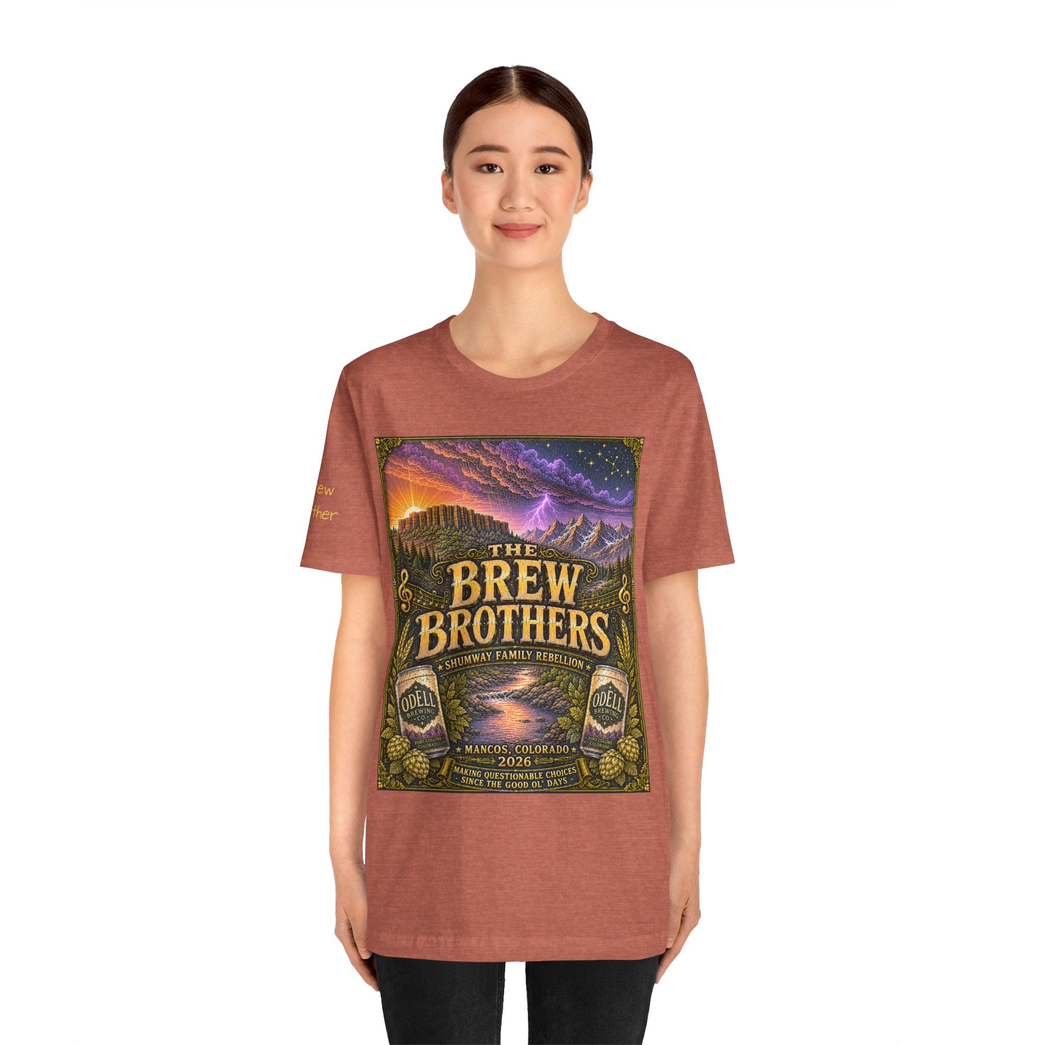 Brew Brother - Family Rebellion tour tee | Concert Poster T-shirt, Acoustic Folk Design