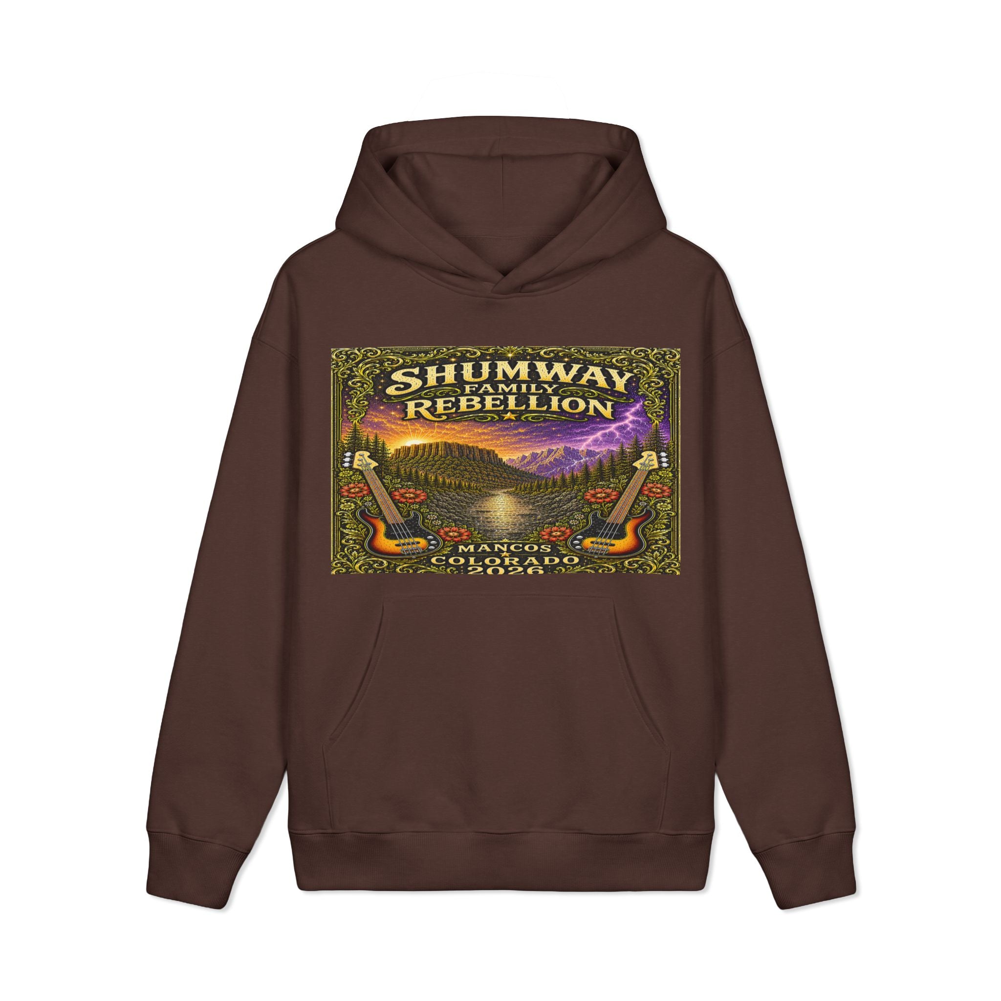 Flower Shumway Family Rebellion Hoodie | Vintage Landscape Illustration