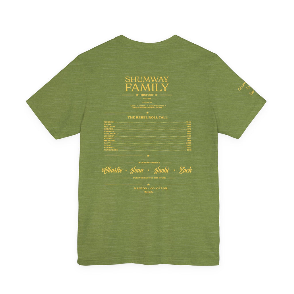 Shumway by Birth Family Rebellion tour tee | Concert Poster T-shirt, Acoustic Folk Design