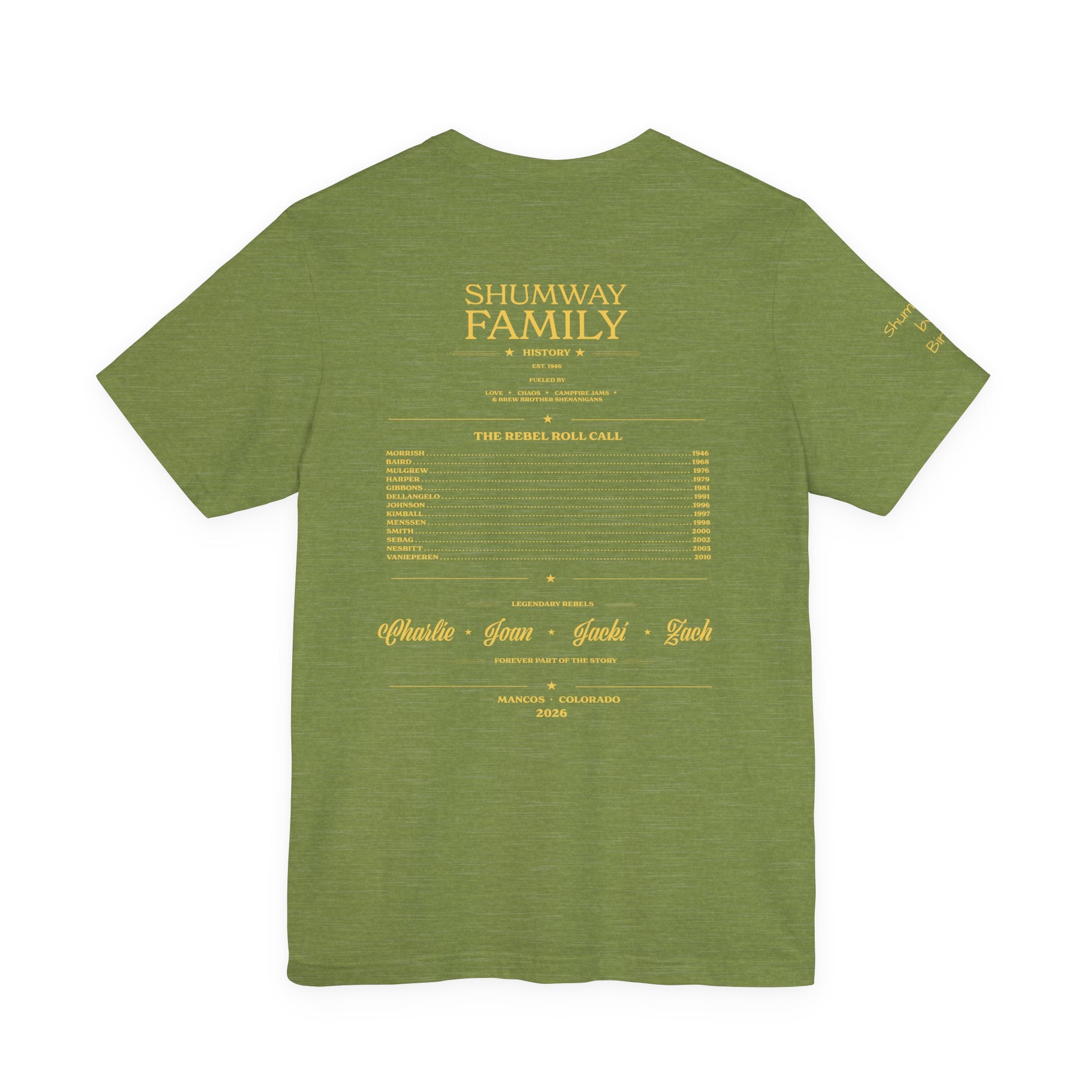 Shumway by Birth Family Rebellion tour tee | Concert Poster T-shirt, Acoustic Folk Design