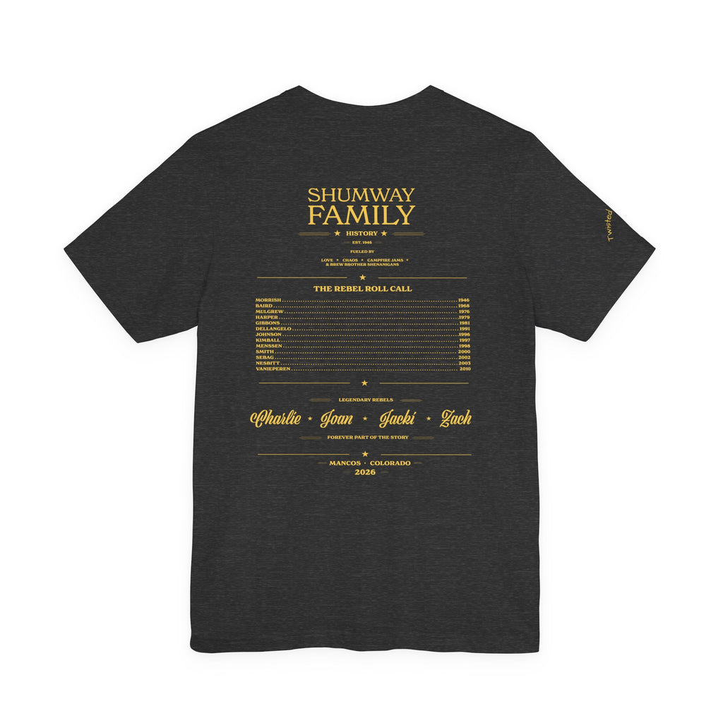 Twisted Sister - Shumway Family Rebellion tour tee | Concert Poster T-shirt, Acoustic Folk Design