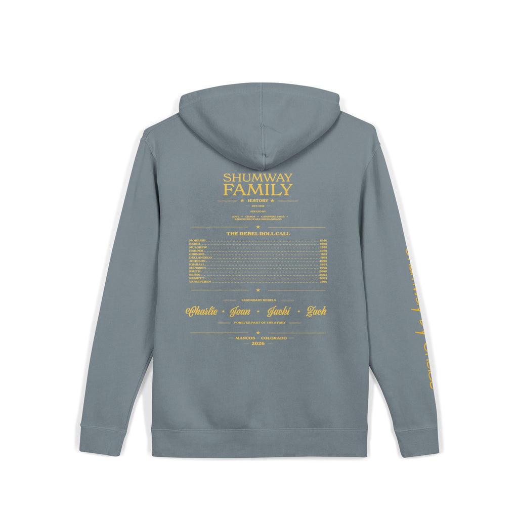 Shumway by Choice Mountain Lake Sunset hoodie | Vintage Landscape, Script Sleeve