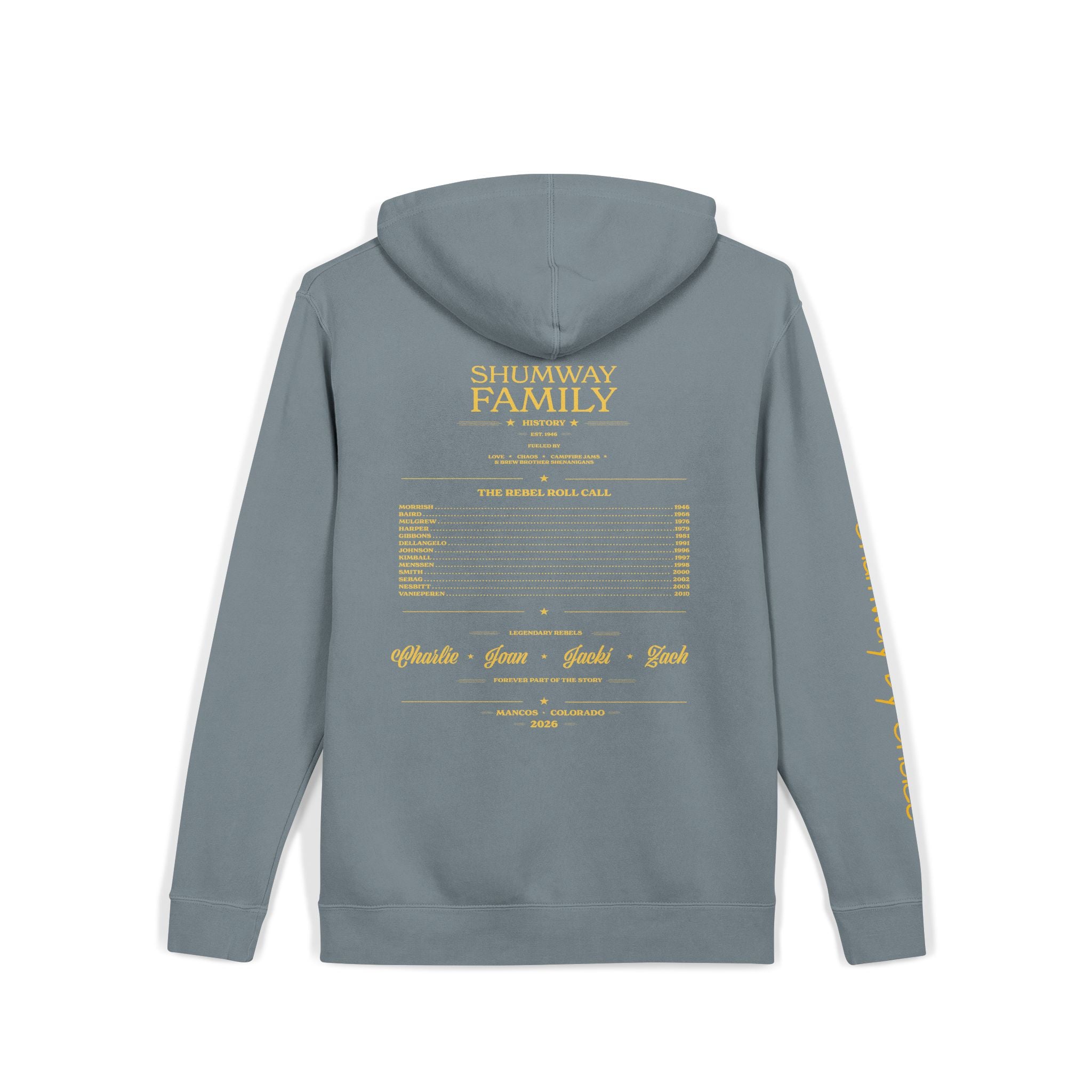 Shumway by Choice Mountain Lake Sunset hoodie | Vintage Landscape, Script Sleeve