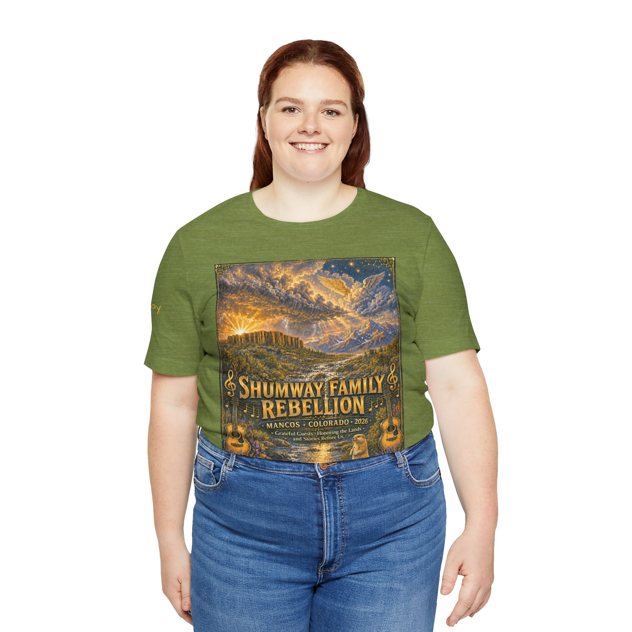 Shumway by Birth Family Rebellion tour tee | Concert Poster T-shirt, Acoustic Folk Design
