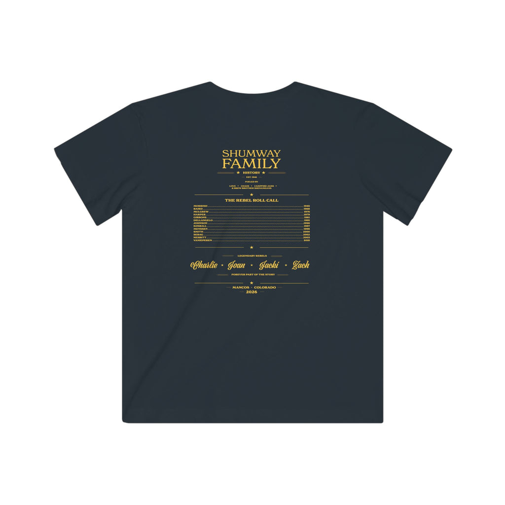 Shumway Family Rebellion Kids Tee | Mountain Nightscape, Guitars