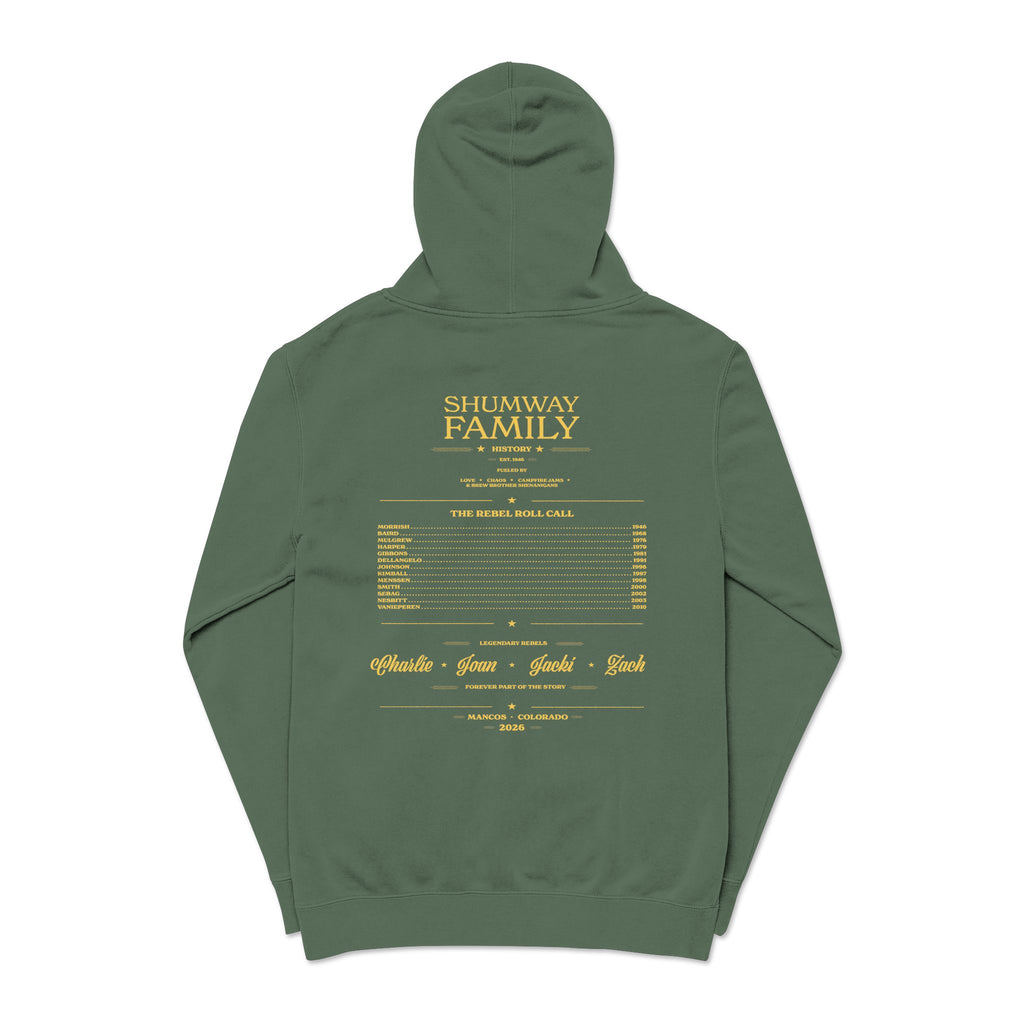Shumway by Choice Mountain Lake Sunset hoodie | Vintage Landscape, Script Sleeve