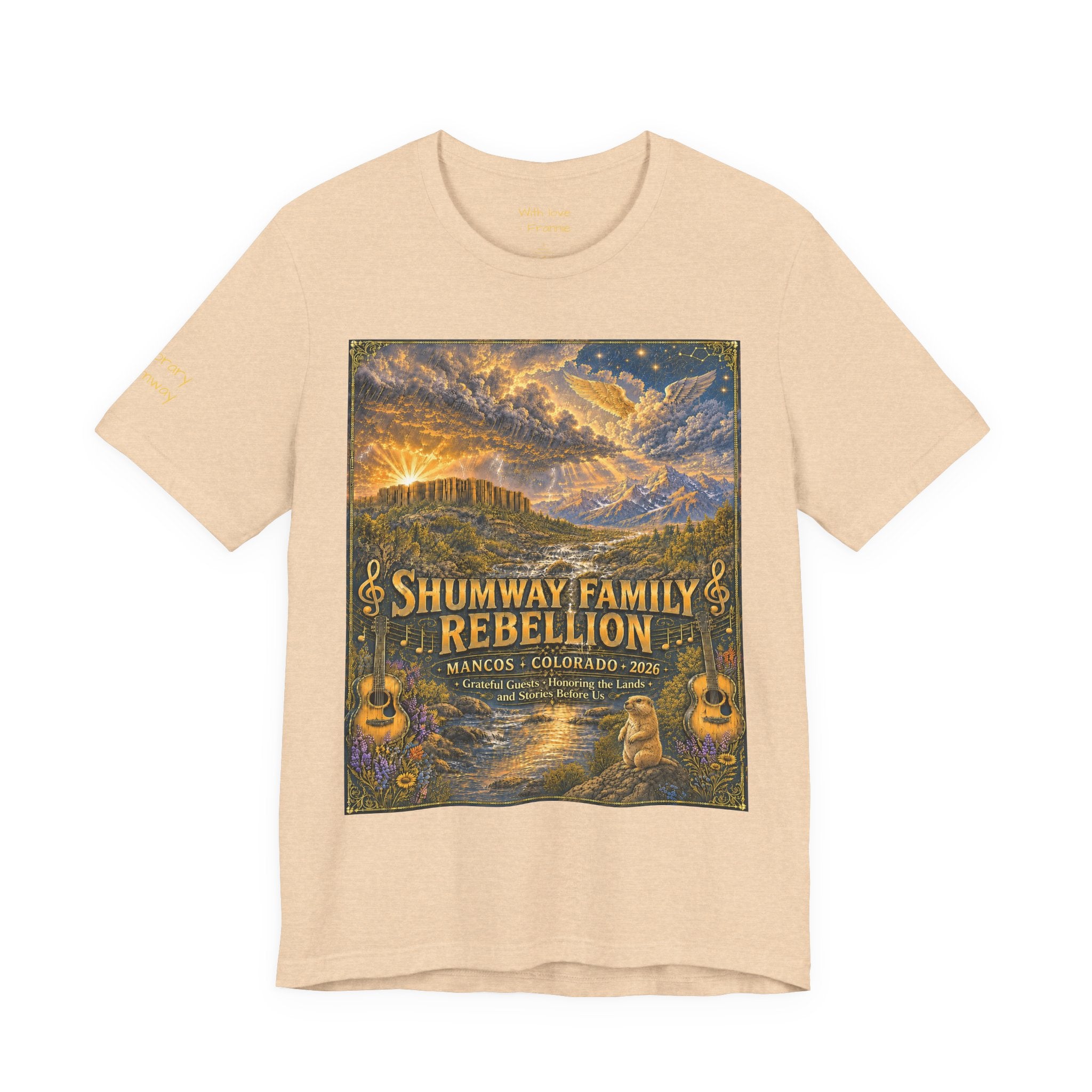 Honorary Shumway Family Rebellion tour tee | Concert Poster T-shirt, Acoustic Folk Design