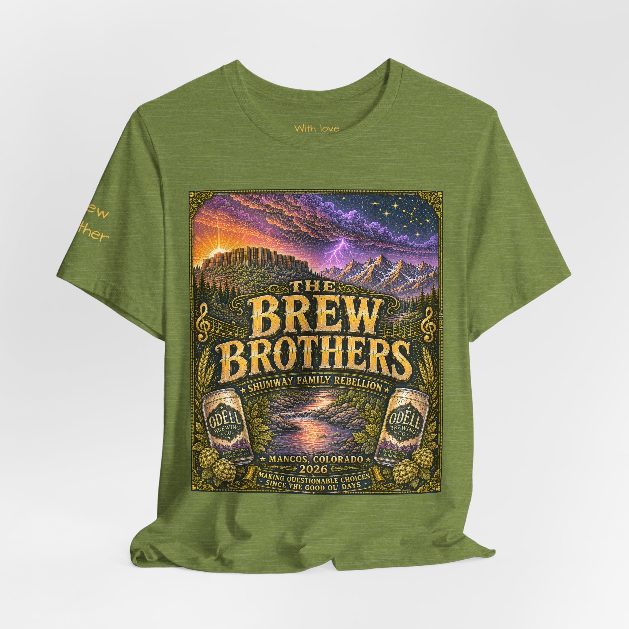 Brew Brother - Family Rebellion tour tee | Concert Poster T-shirt, Acoustic Folk Design
