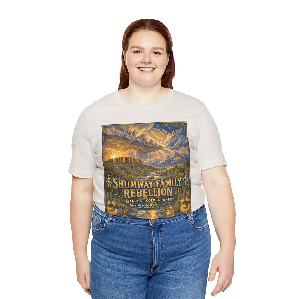 Shumway by Choice Family Rebellion tour tee | Concert Poster T-shirt, Acoustic Folk Design