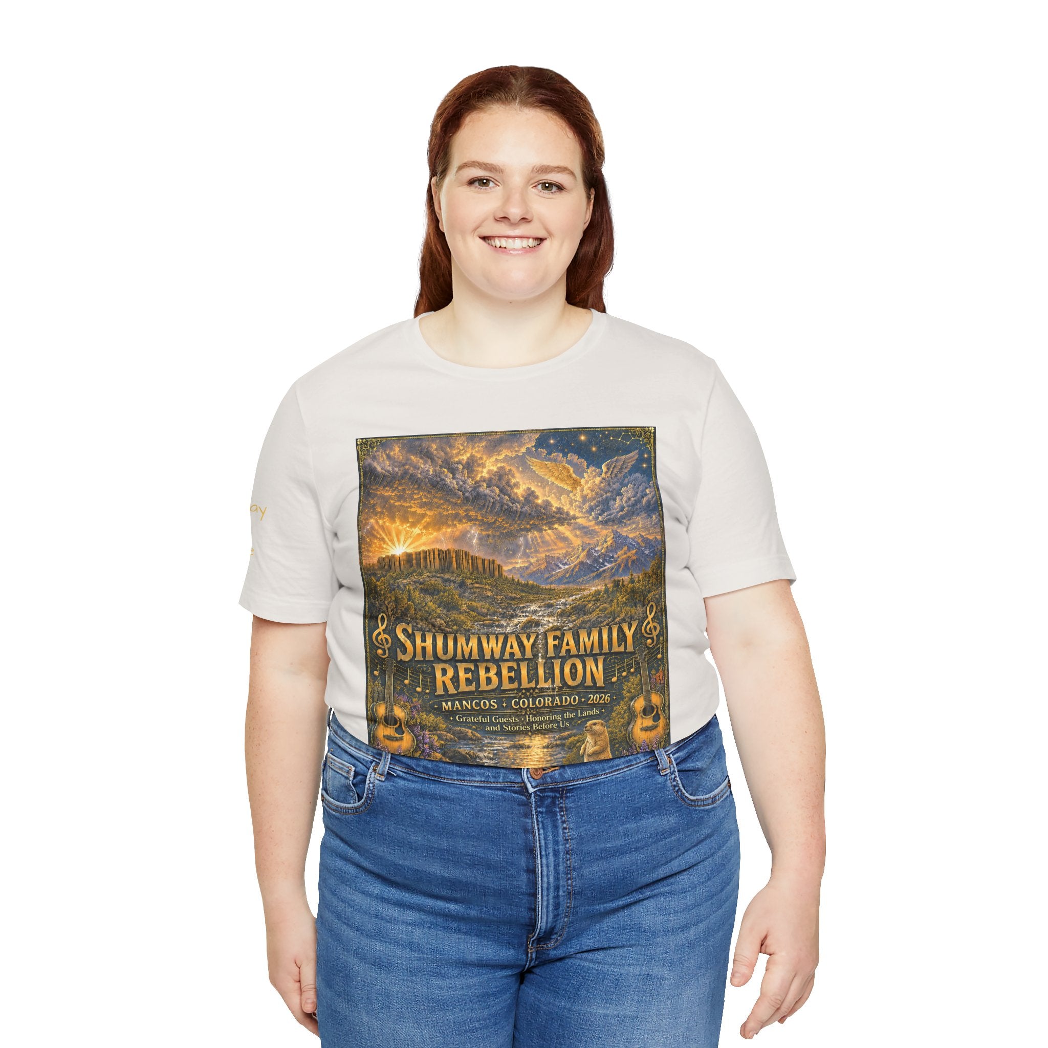 Shumway by Choice Family Rebellion tour tee | Concert Poster T-shirt, Acoustic Folk Design