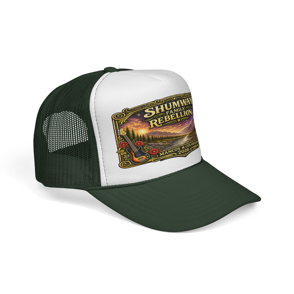 Shumway Family Rebellion concert poster Trucker Hat | Pagosa Springs Colorado music design