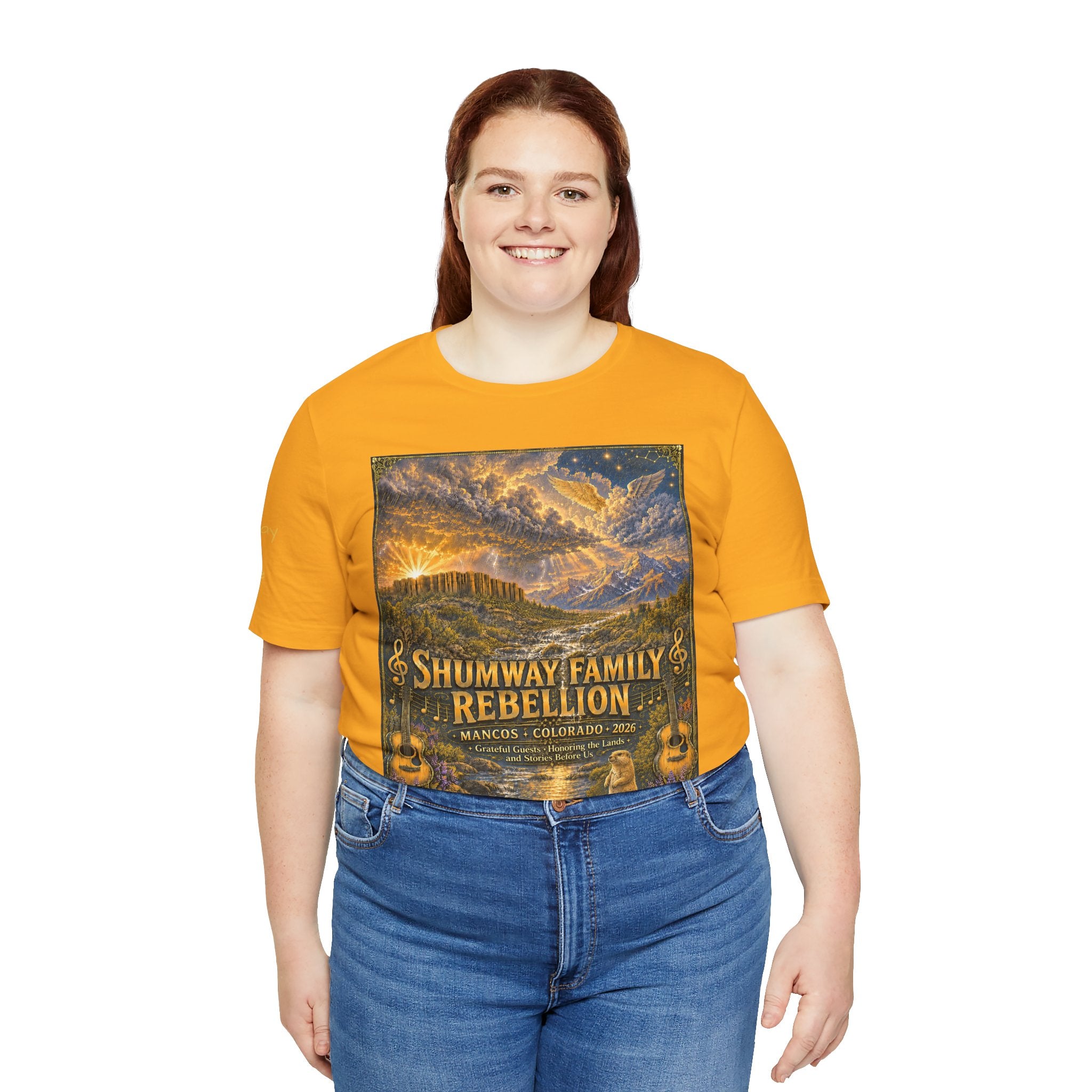 Shumway by Choice Family Rebellion tour tee | Concert Poster T-shirt, Acoustic Folk Design