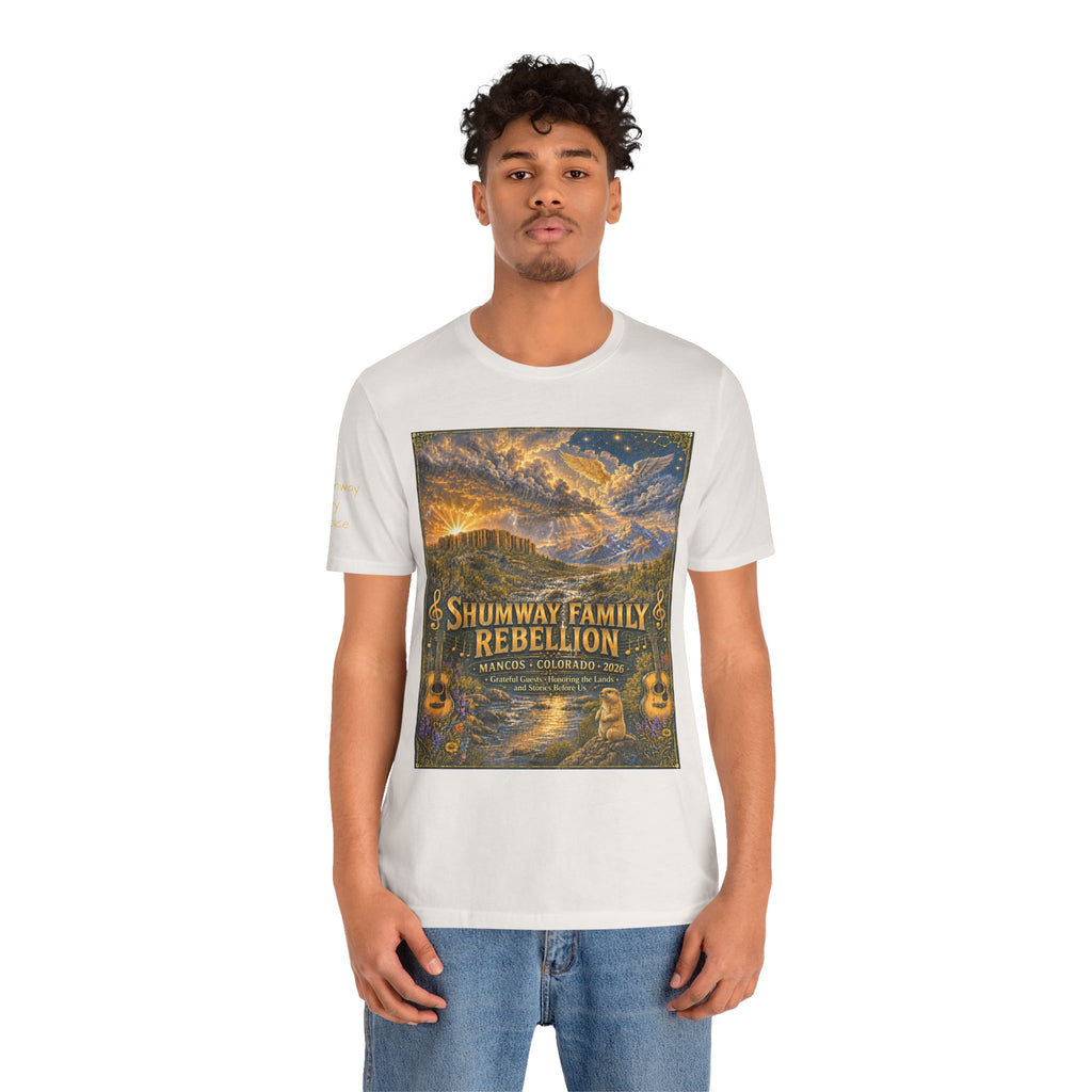 Shumway by Choice Family Rebellion tour tee | Concert Poster T-shirt, Acoustic Folk Design