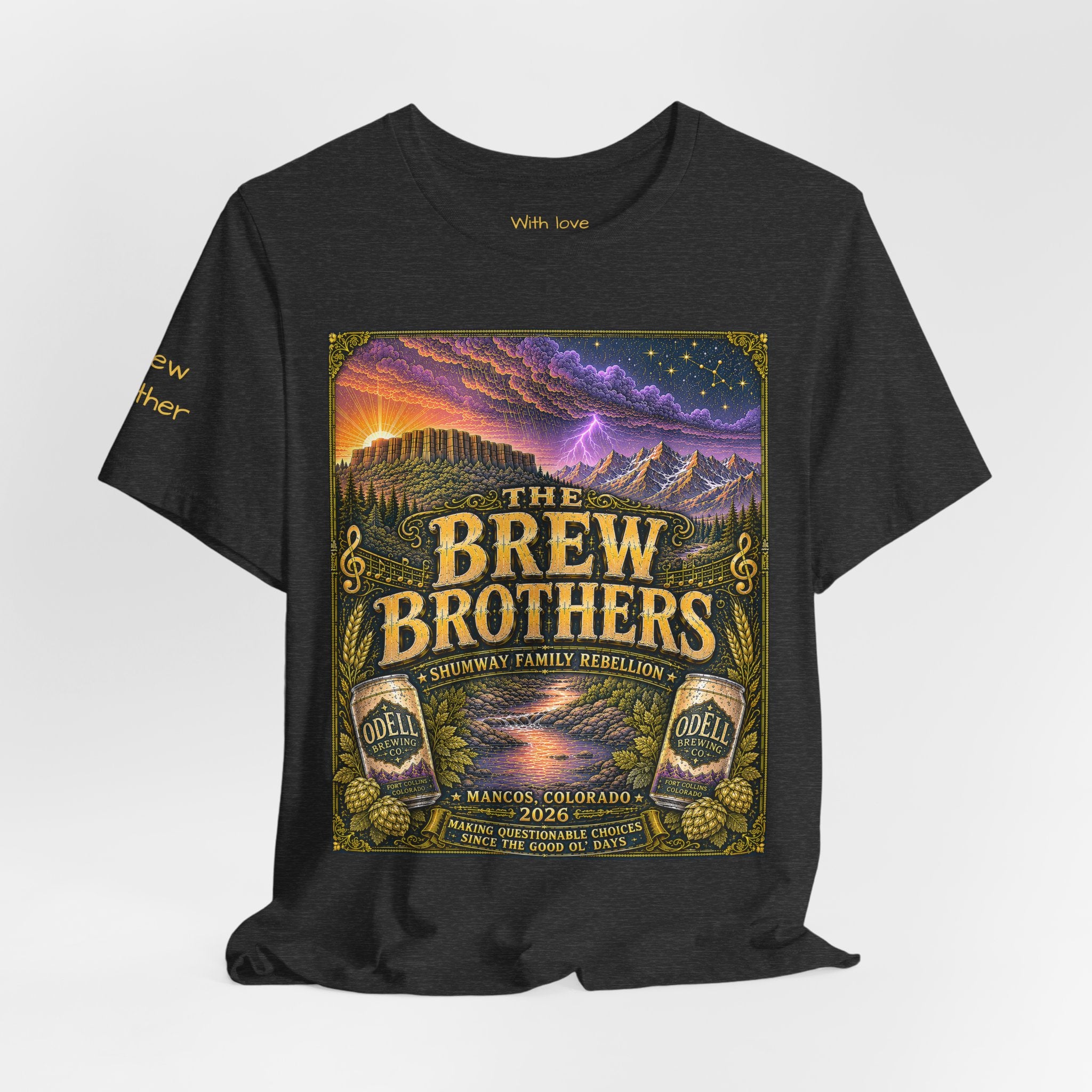 Brew Brother - Family Rebellion tour tee | Concert Poster T-shirt, Acoustic Folk Design
