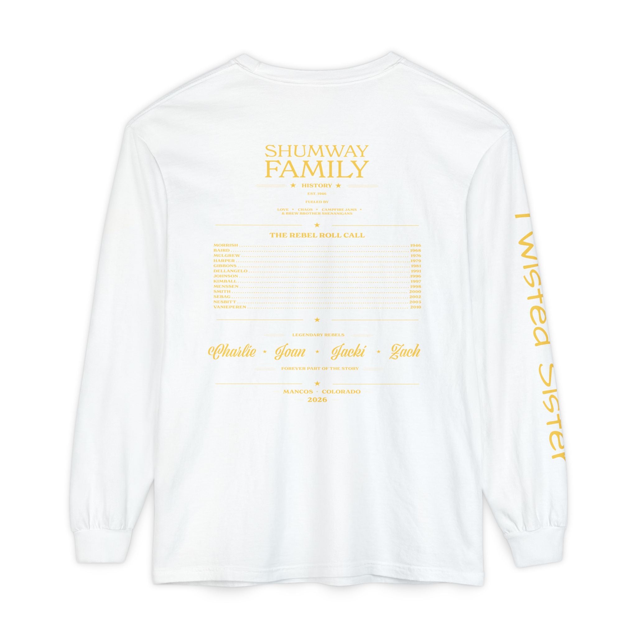 Twisted Sister - Shumway by Choice Family Rebellion Tour Long Sleeve Shirt | Band Poster Tee
