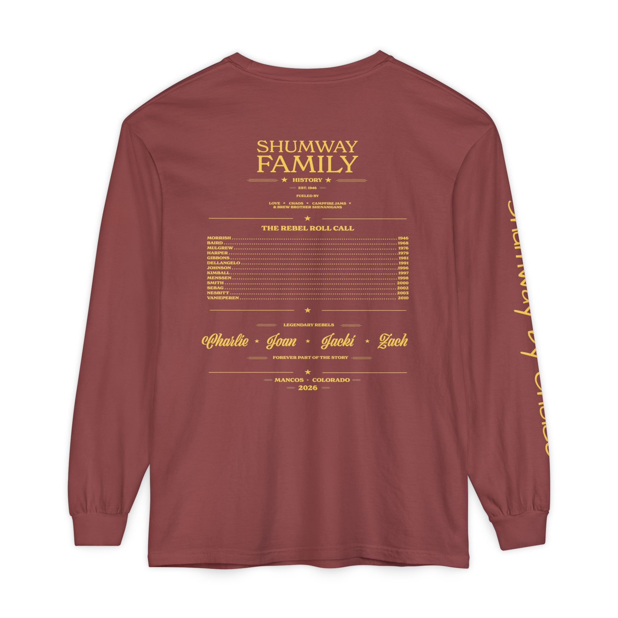Shumway by Choice Family Rebellion Tour Long Sleeve Shirt | Band Poster Tee