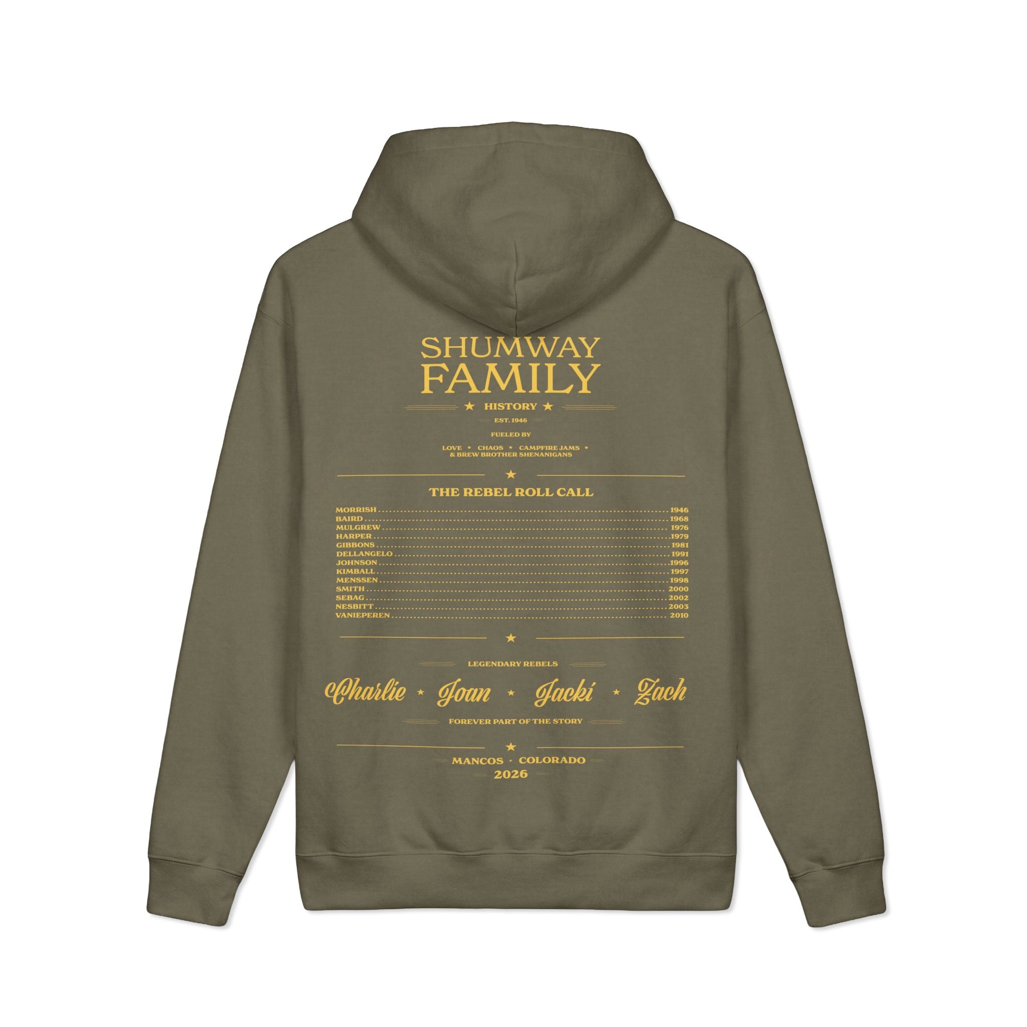 Shumway Family Rebellion Hoodie | Vintage Landscape Illustration