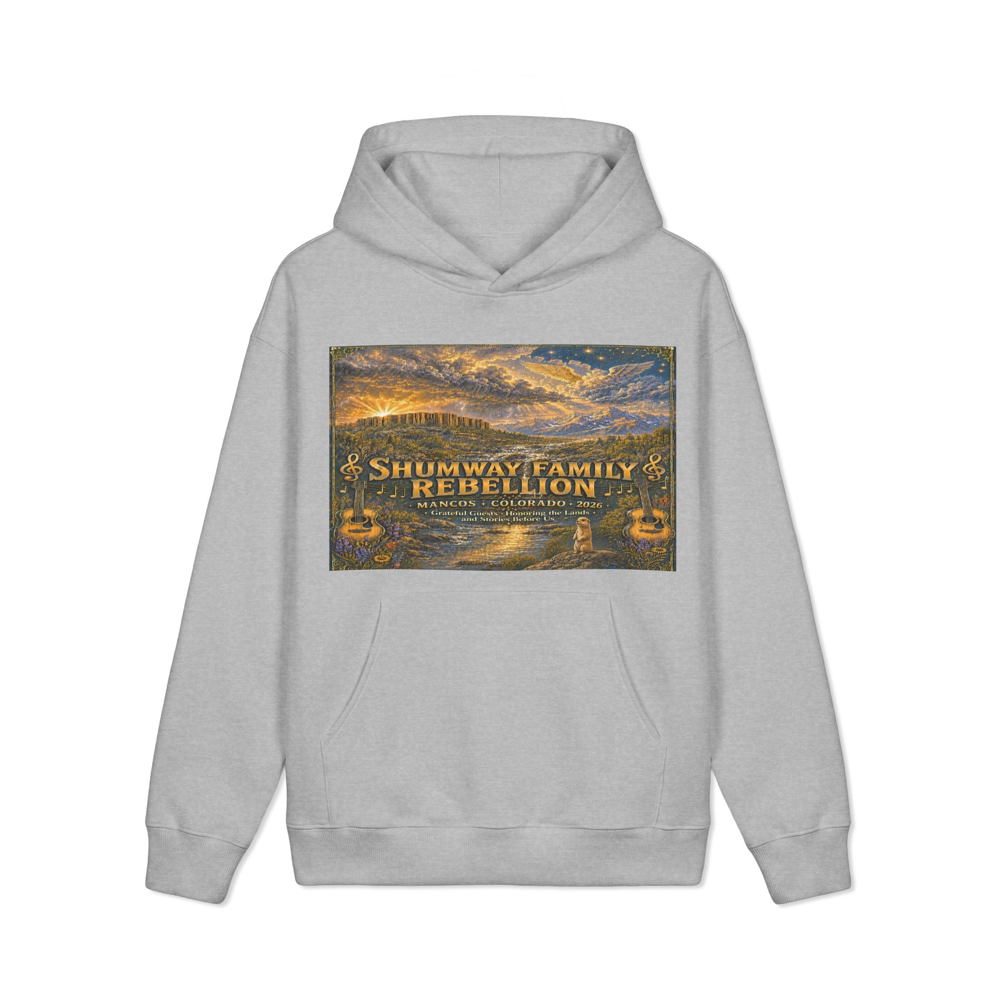 Shumway Family Rebellion Hoodie | Vintage Landscape Illustration