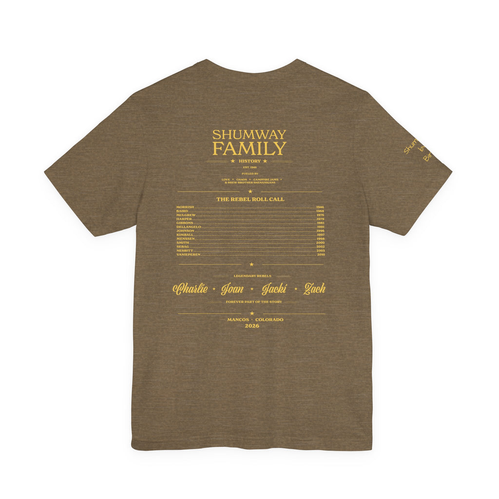 Shumway by Birth Family Rebellion tour tee | Concert Poster T-shirt, Acoustic Folk Design