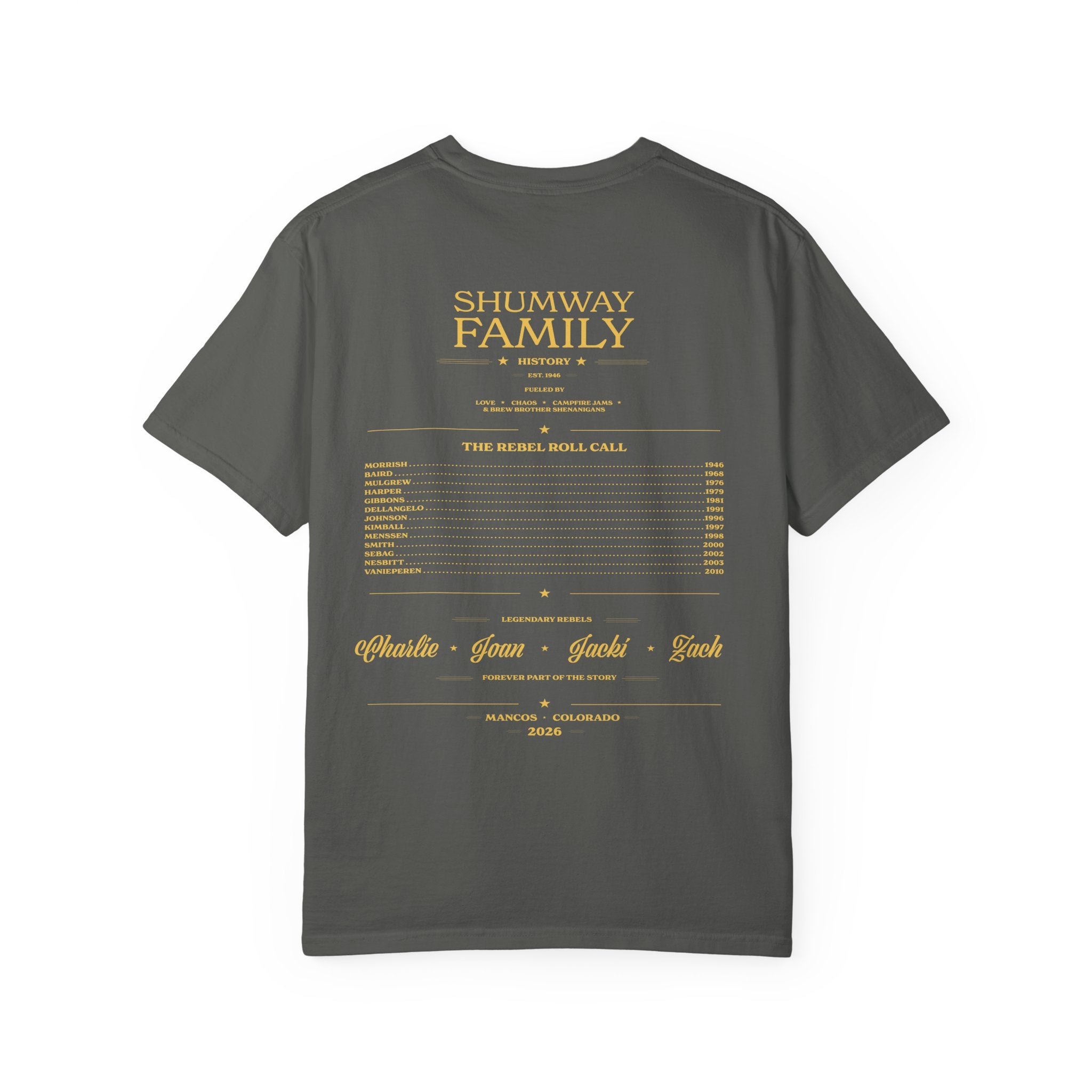 Shumway Family Rebellion T-shirt | Americana Sunset Landscape, Guitar Motif
