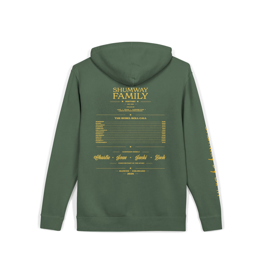 Shumway by Birth Mountain Lake Sunset hoodie | Vintage Landscape, Script Sleeve