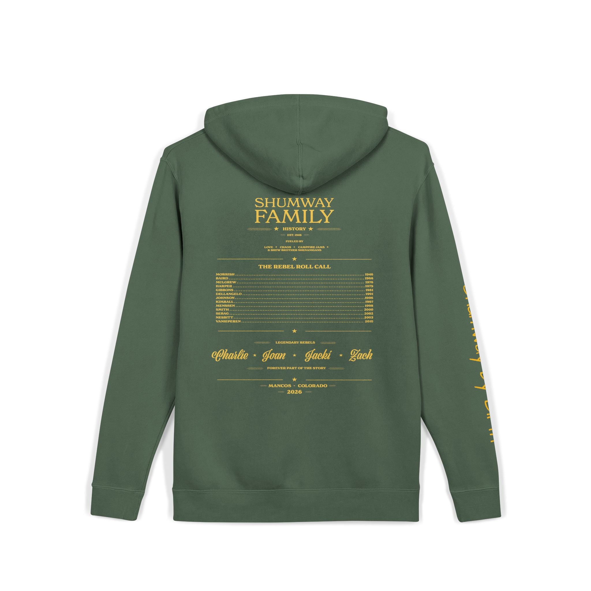 Shumway by Birth Mountain Lake Sunset hoodie | Vintage Landscape, Script Sleeve