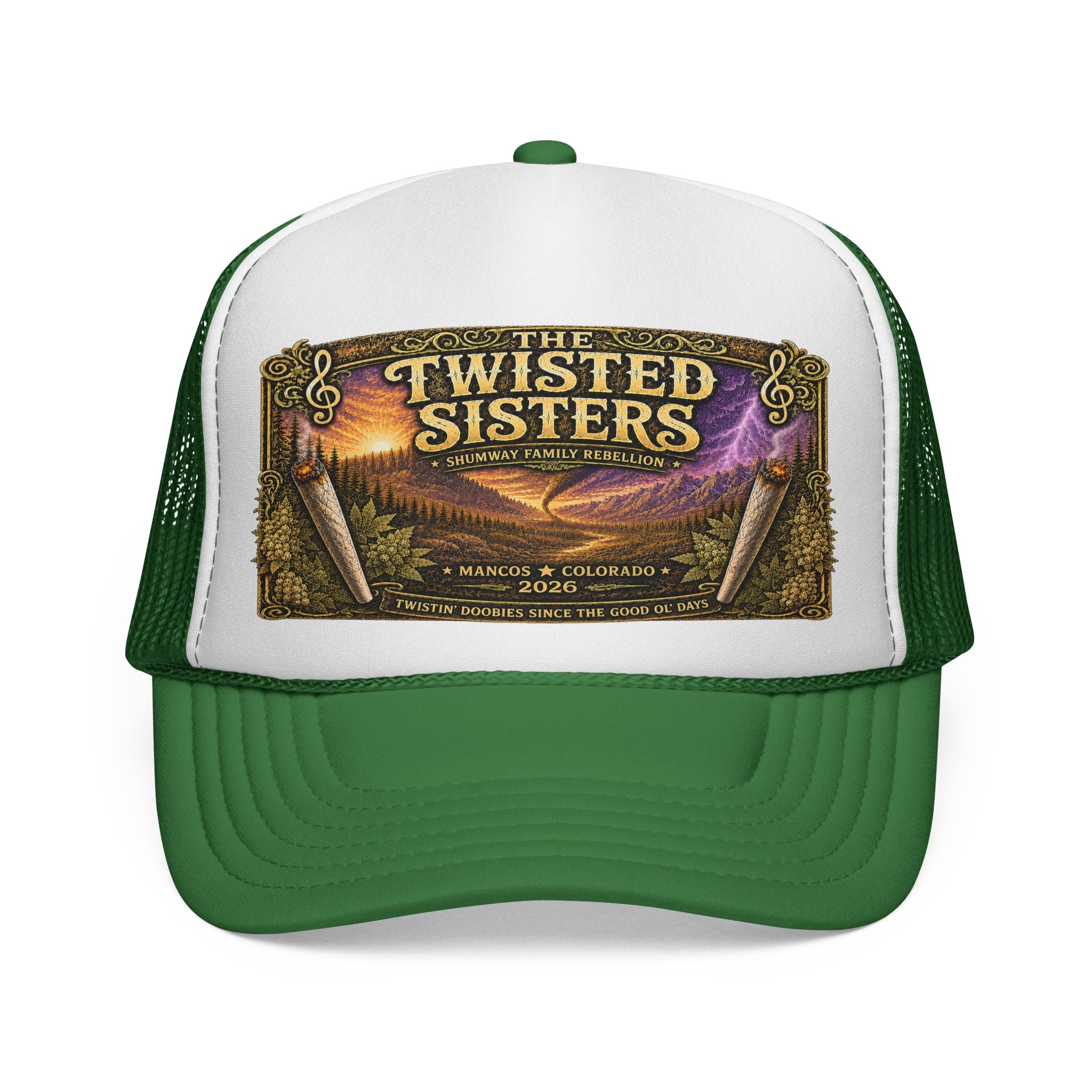 Twister Sister Shumway Family Rebellion concert poster Trucker Hat | Pagosa Springs Colorado music design