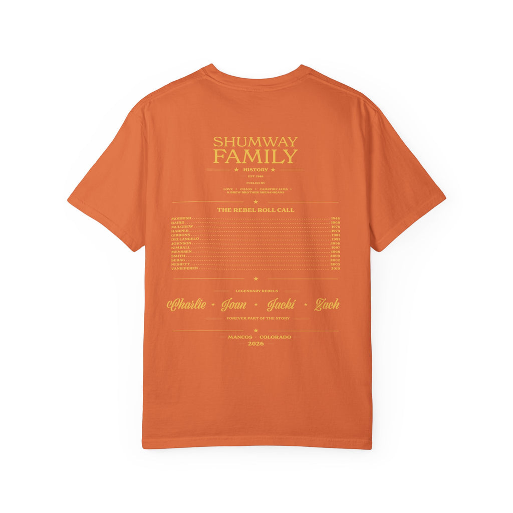 Shumway Family Rebellion T-shirt | Americana Sunset Landscape, Guitar Motif