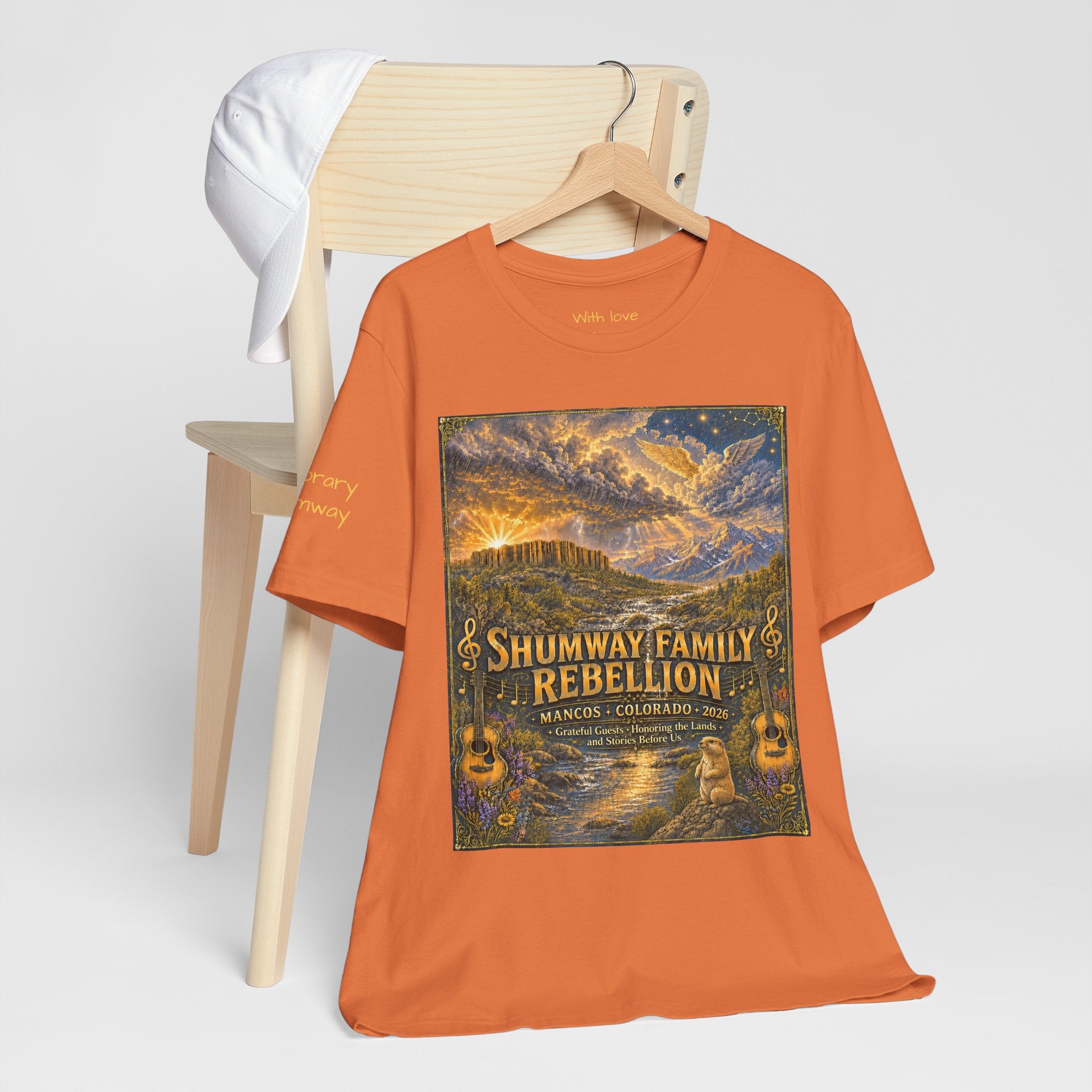 Honorary Shumway Family Rebellion tour tee | Concert Poster T-shirt, Acoustic Folk Design