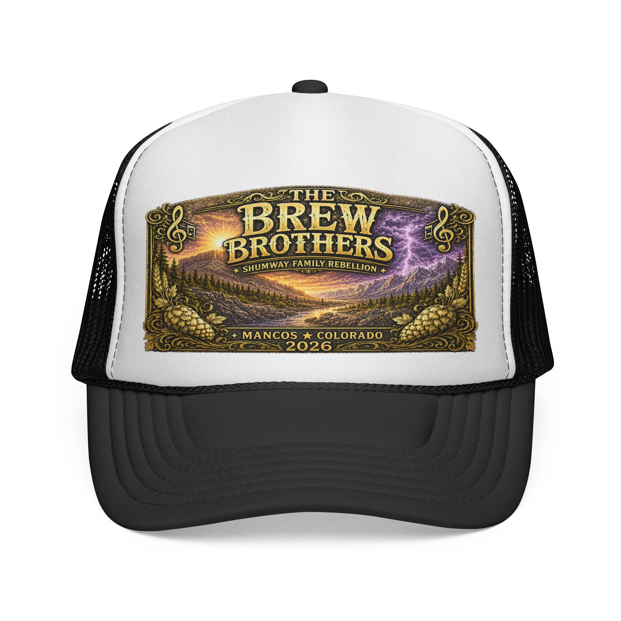 The Brew Brothers Shumway Family Rebellion concert poster Trucker Hat | Pagosa Springs Colorado music design