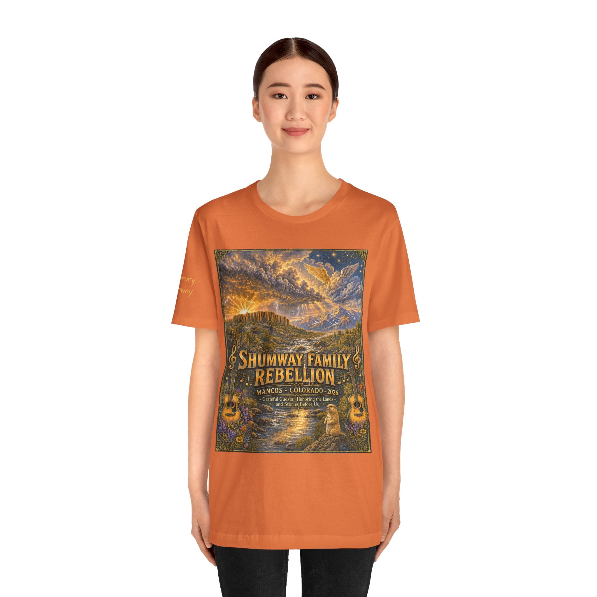 Honorary Shumway Family Rebellion tour tee | Concert Poster T-shirt, Acoustic Folk Design