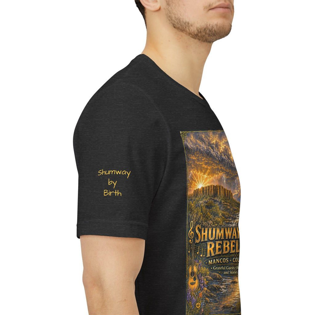 Shumway by Birth Family Rebellion tour tee | Concert Poster T-shirt, Acoustic Folk Design