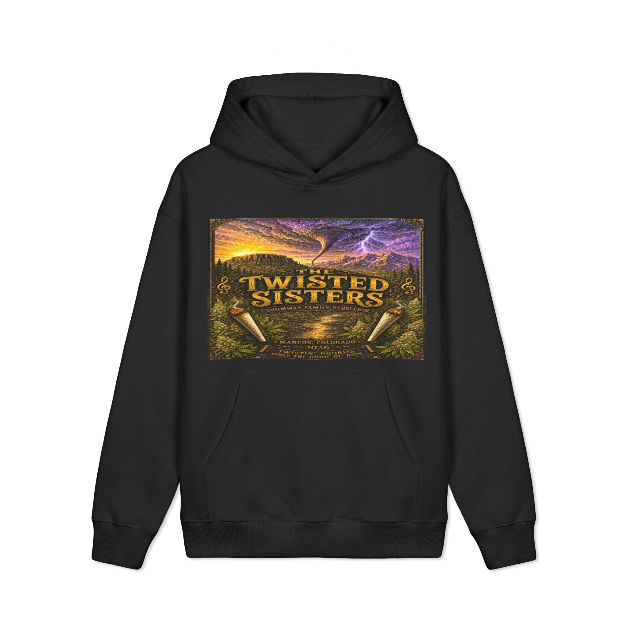 The Twisted Sisters Flower Shumway Family Rebellion Hoodie | Vintage Landscape Illustration