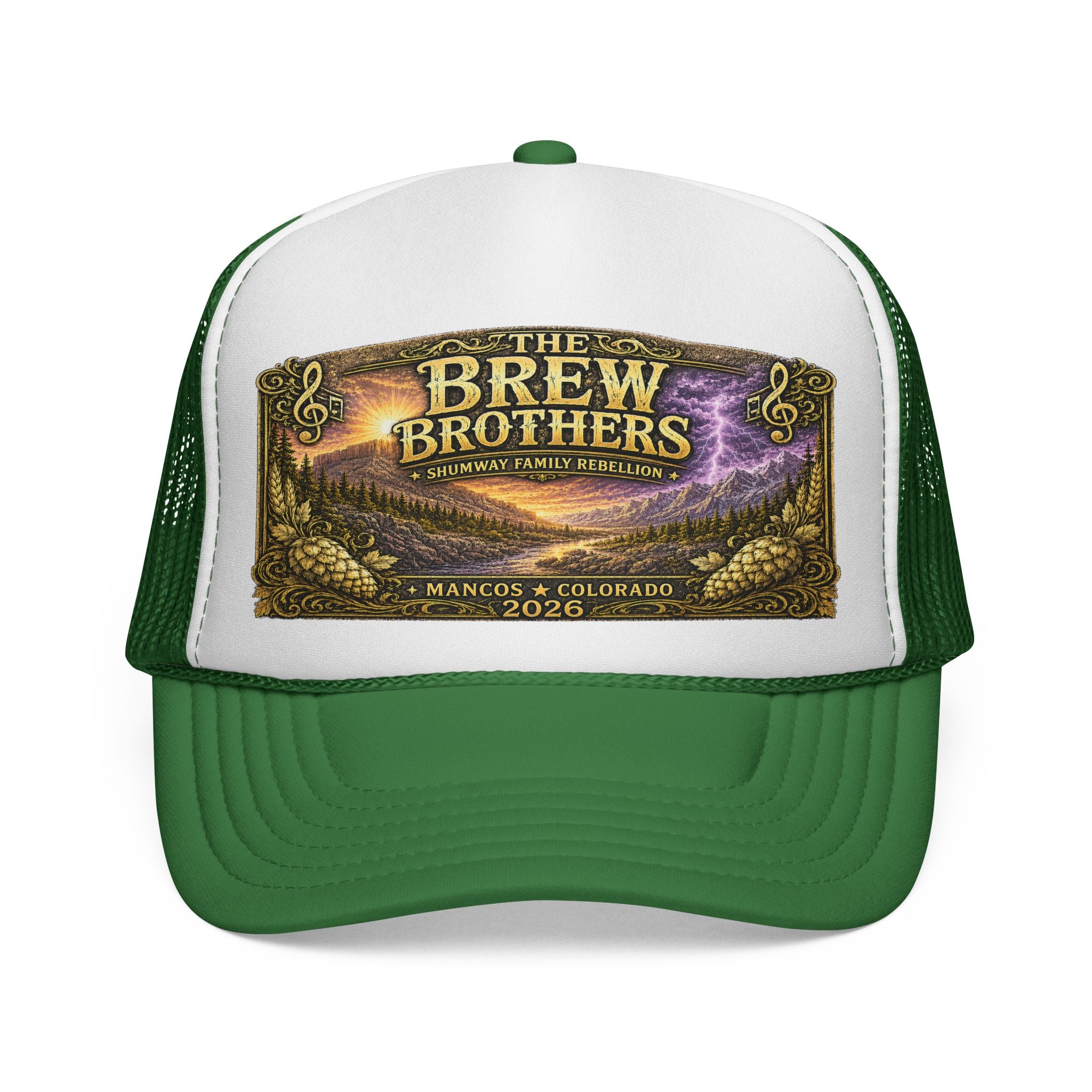 The Brew Brothers Shumway Family Rebellion concert poster Trucker Hat | Pagosa Springs Colorado music design
