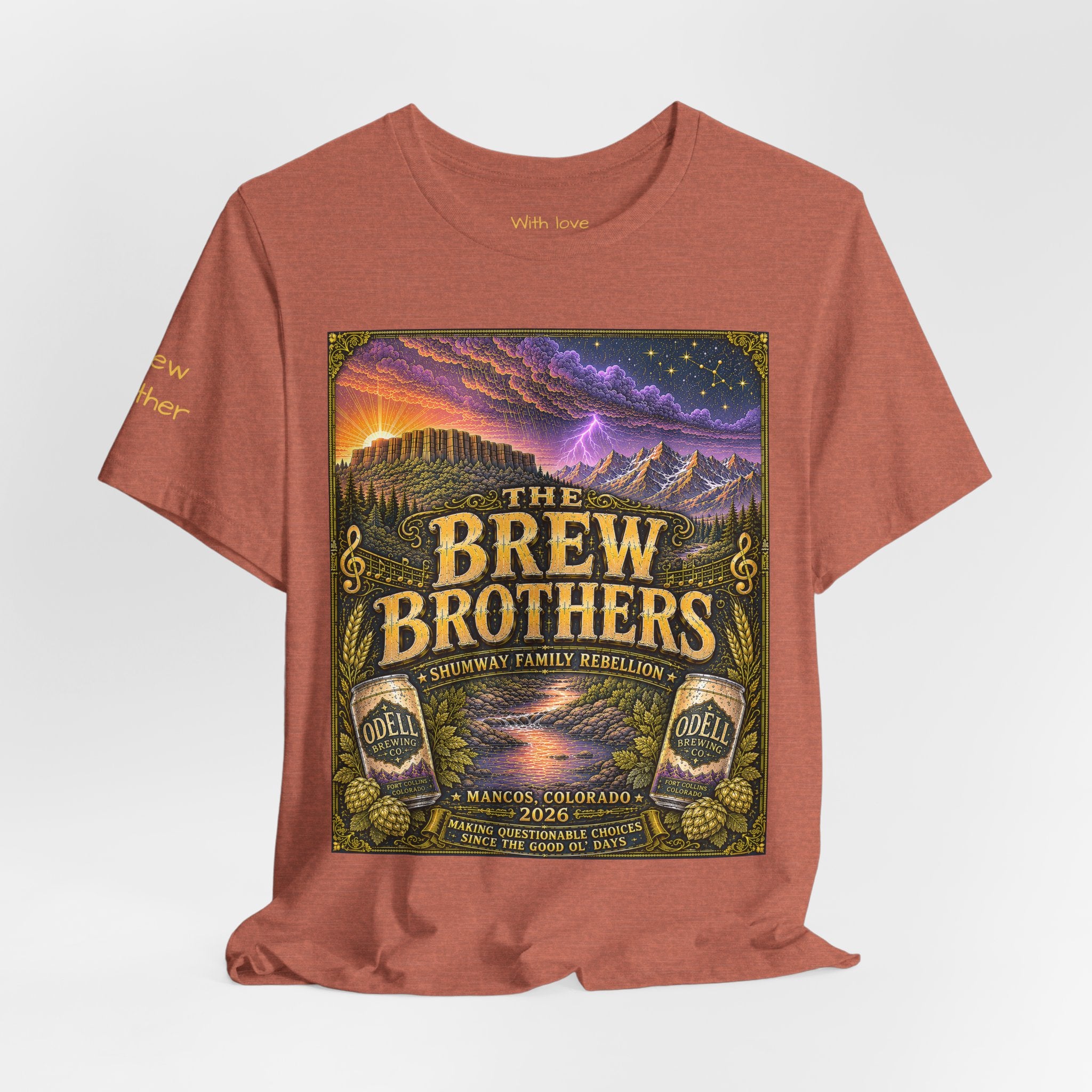 Brew Brother - Family Rebellion tour tee | Concert Poster T-shirt, Acoustic Folk Design