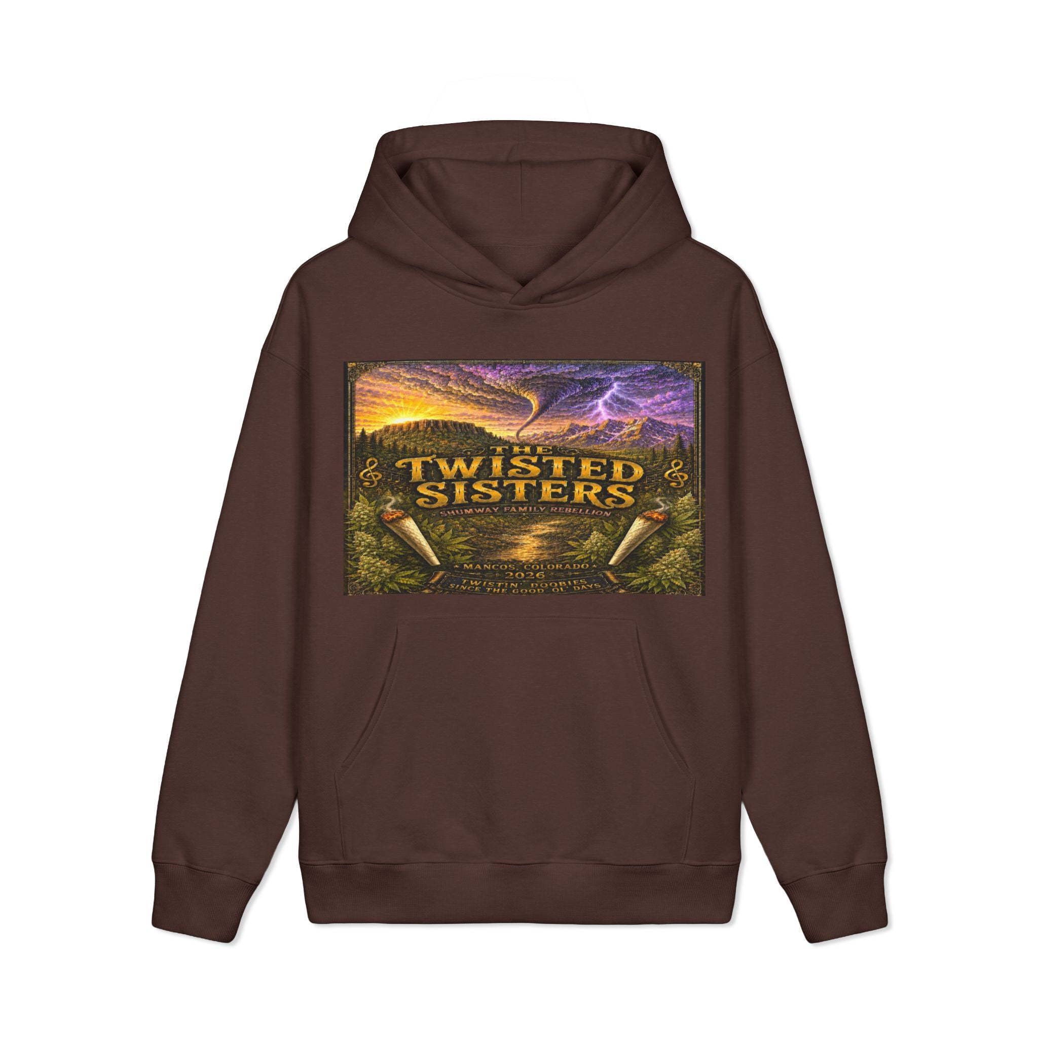 The Twisted Sisters Flower Shumway Family Rebellion Hoodie | Vintage Landscape Illustration