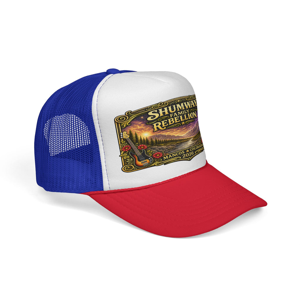 Shumway Family Rebellion concert poster Trucker Hat | Pagosa Springs Colorado music design
