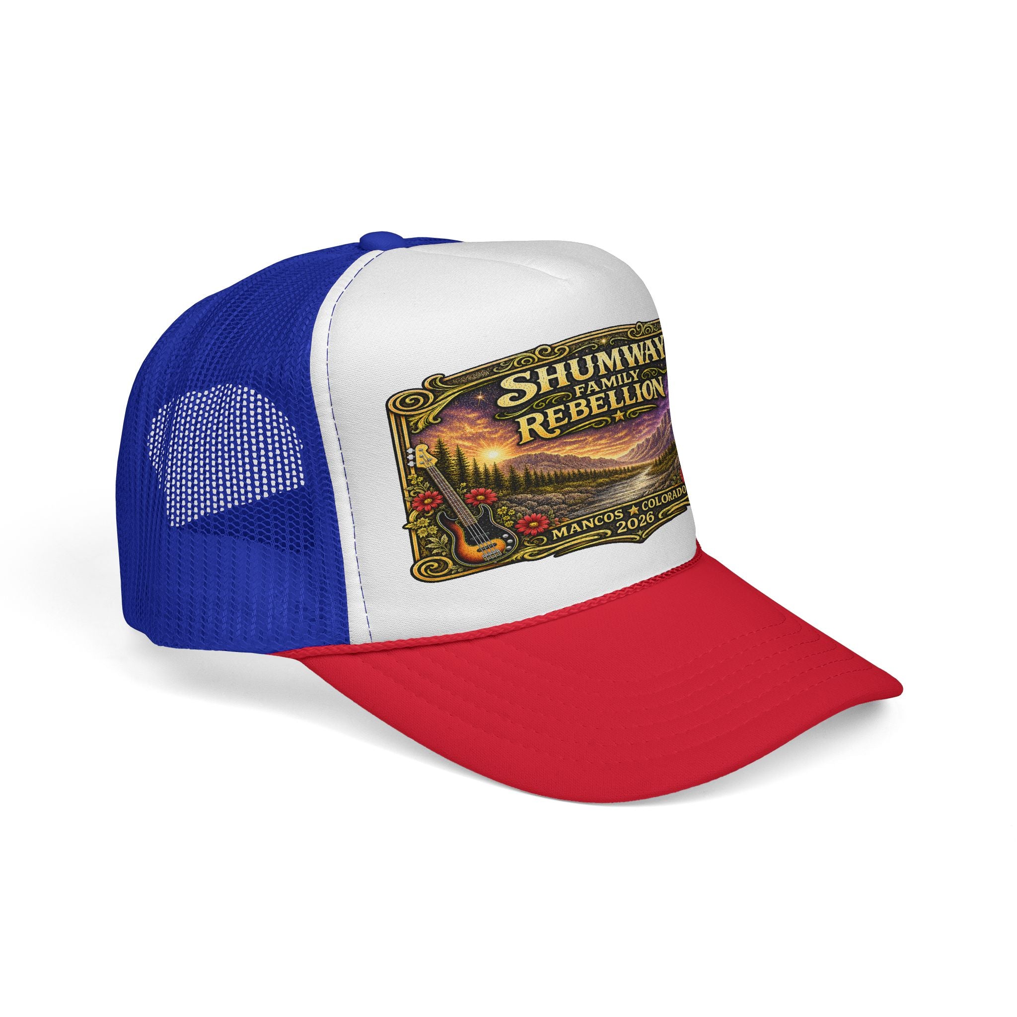 Shumway Family Rebellion concert poster Trucker Hat | Pagosa Springs Colorado music design