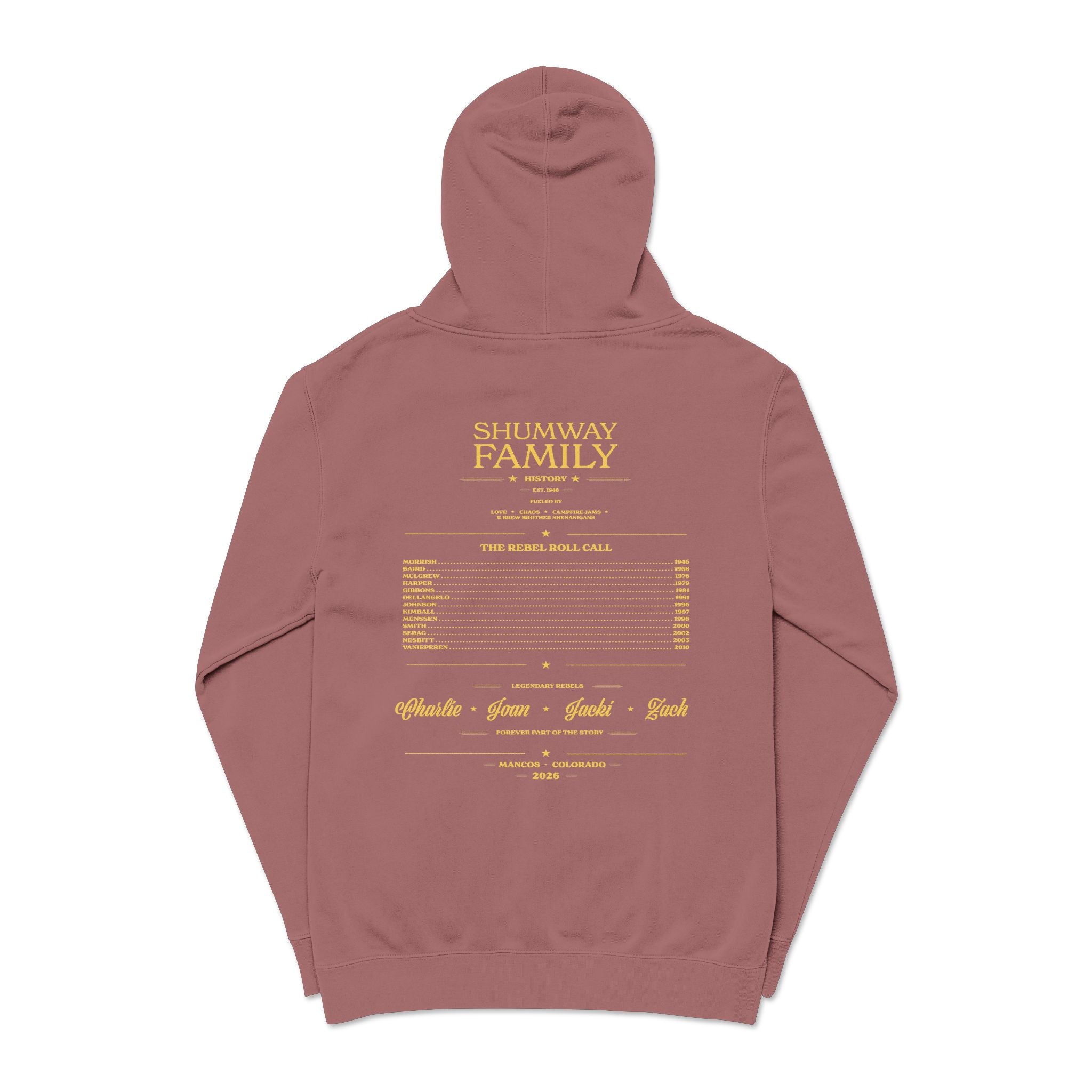 Honorary Shumway Mountain Lake Sunset hoodie | Vintage Landscape, Script Sleeve